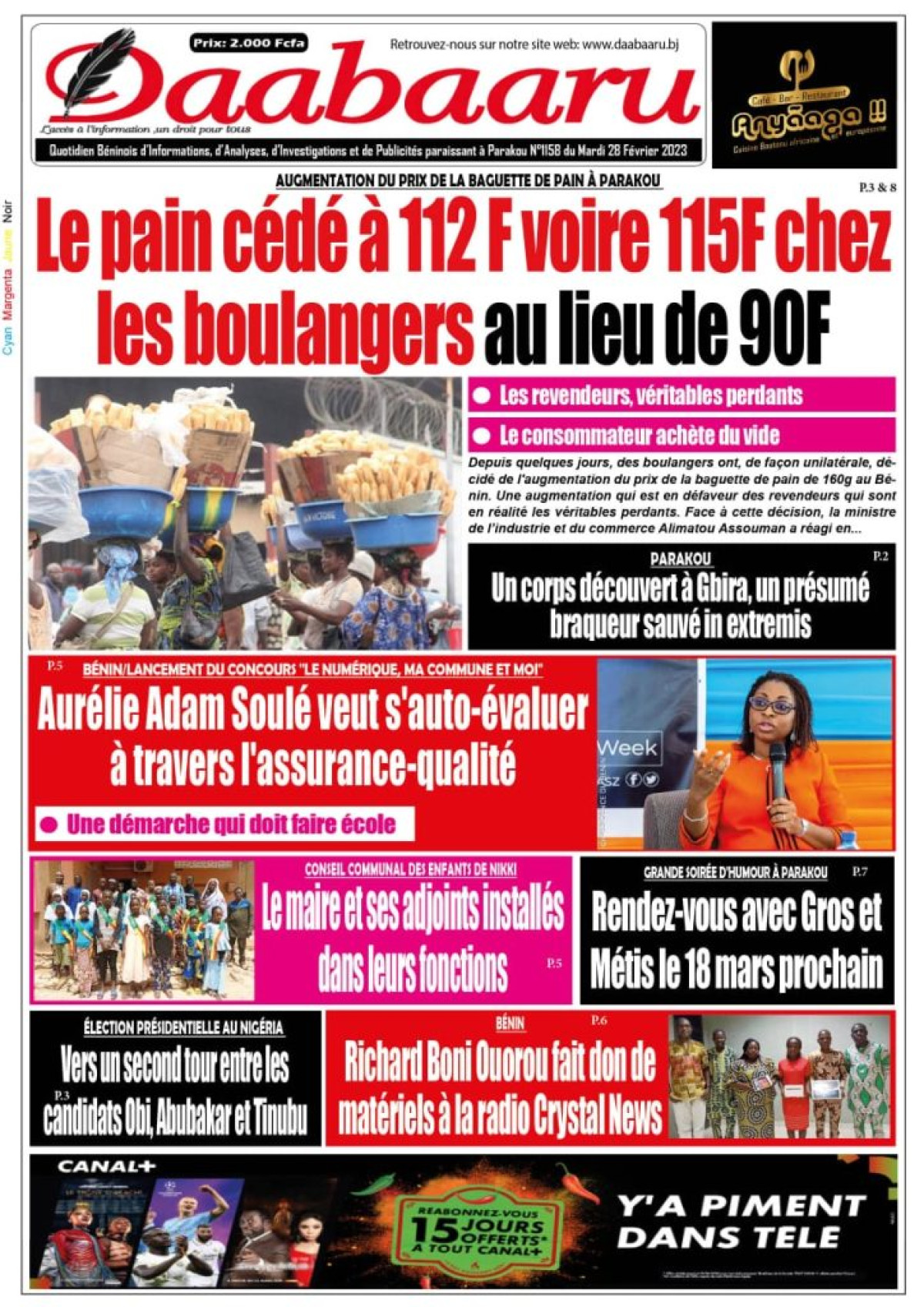 UNE DU MARDI 28 FÉVRIER 2023