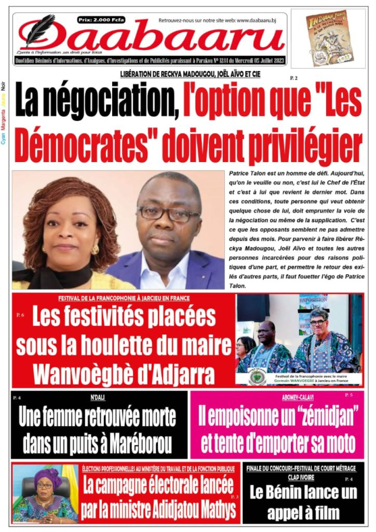 UNE DU MERCREDI 5 JUILLET 2023