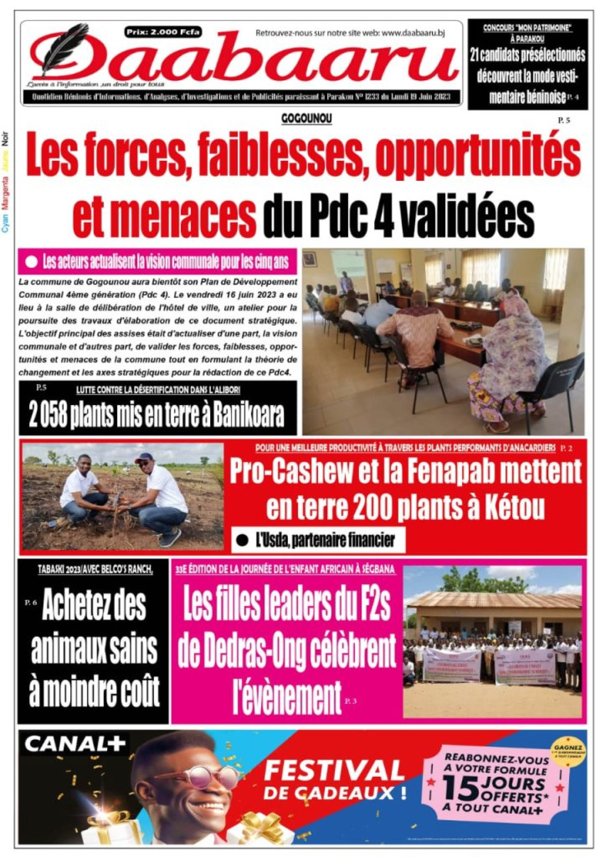 UNE DU LUNDI 19 JUIN 2023