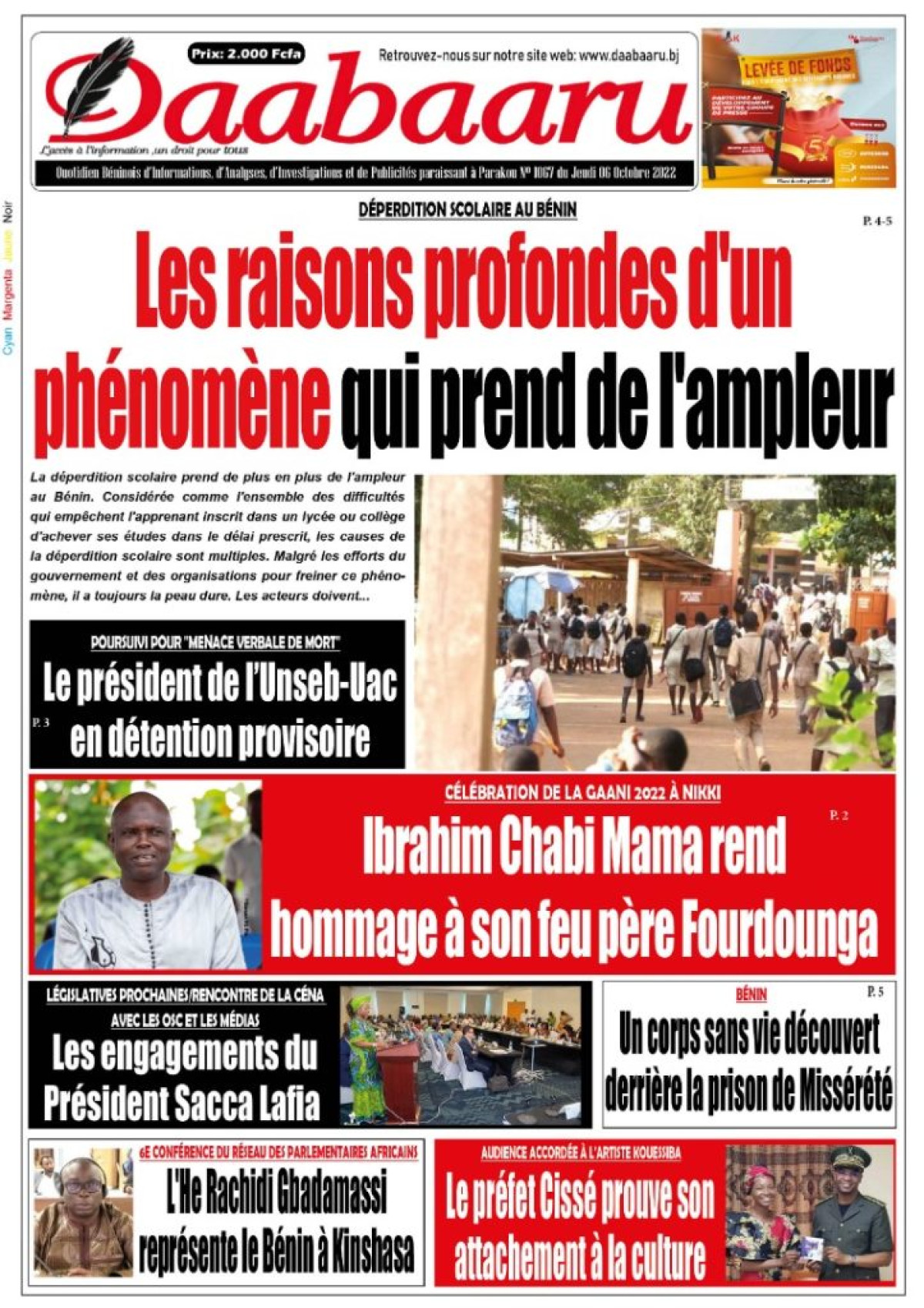 UNE DU JEUDI 6 OCTOBRE 2022