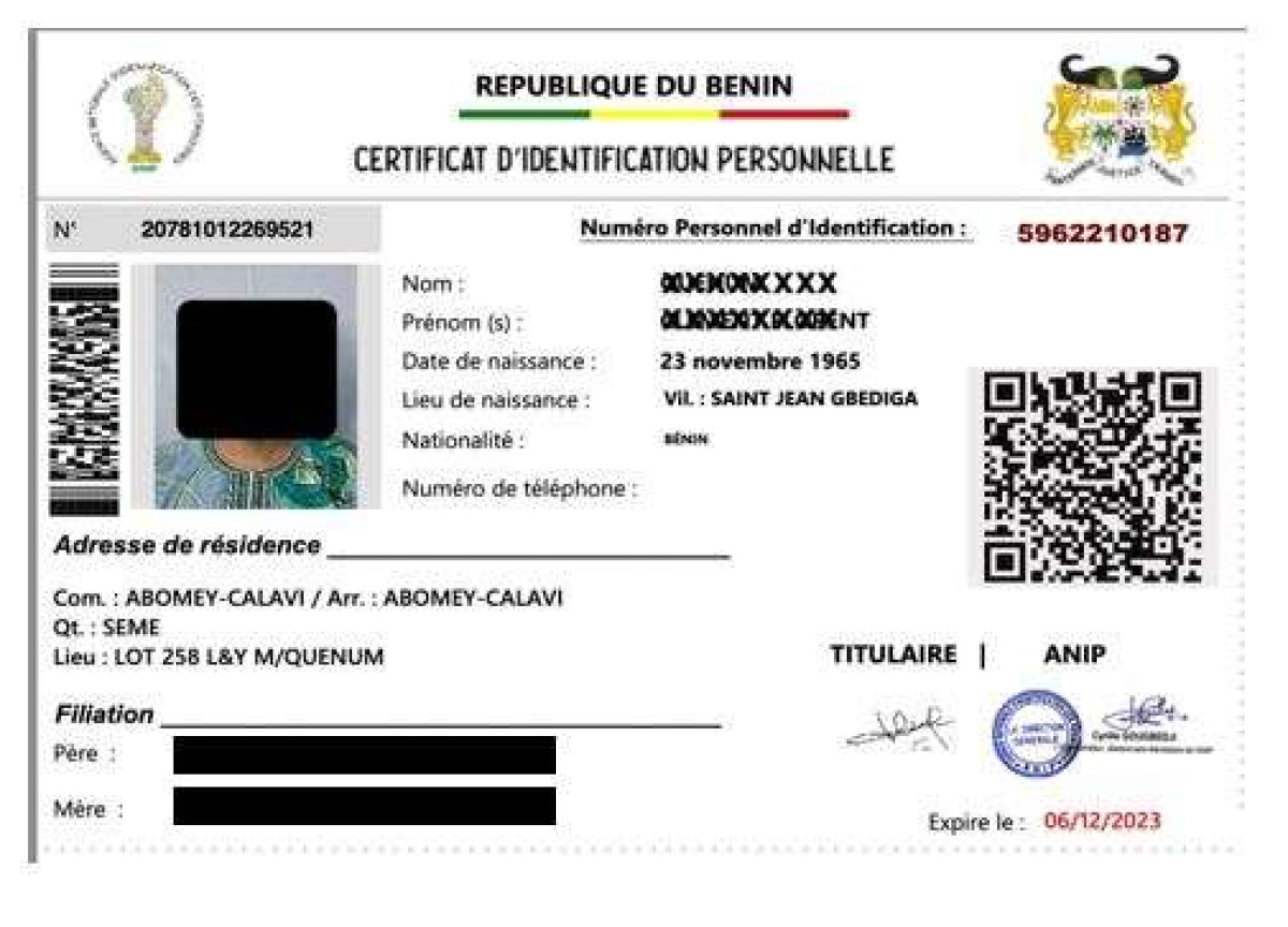 BÉNIN/EN MOINS D’UNE ANNÉE : Plus d’un million du Cnpi délivré en ligne