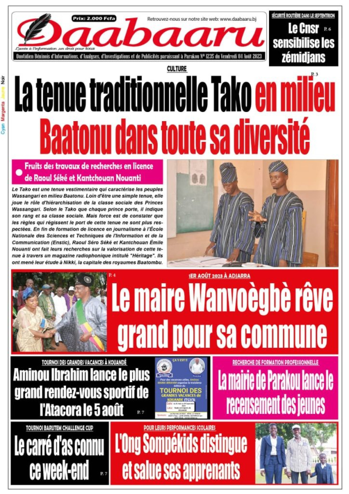 Une du vendredi 4 août 2023