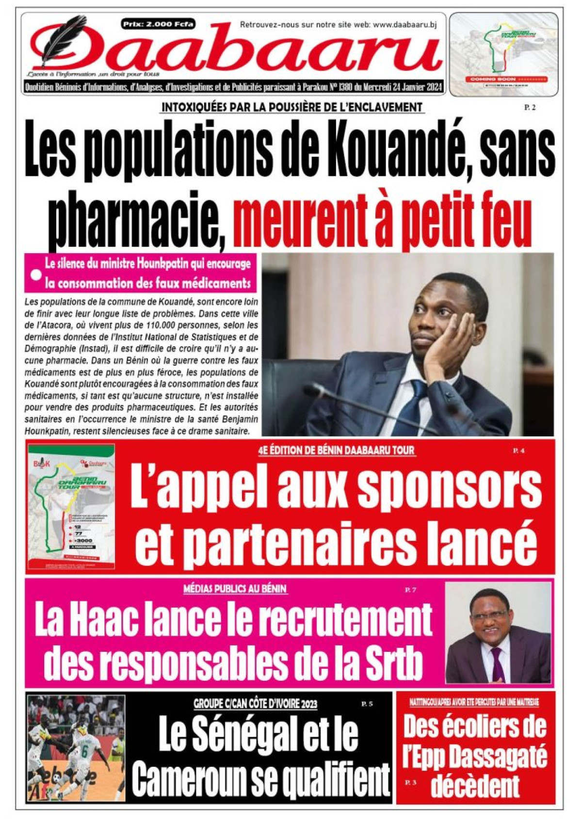 Parution du mercredi 24 janvier 2024