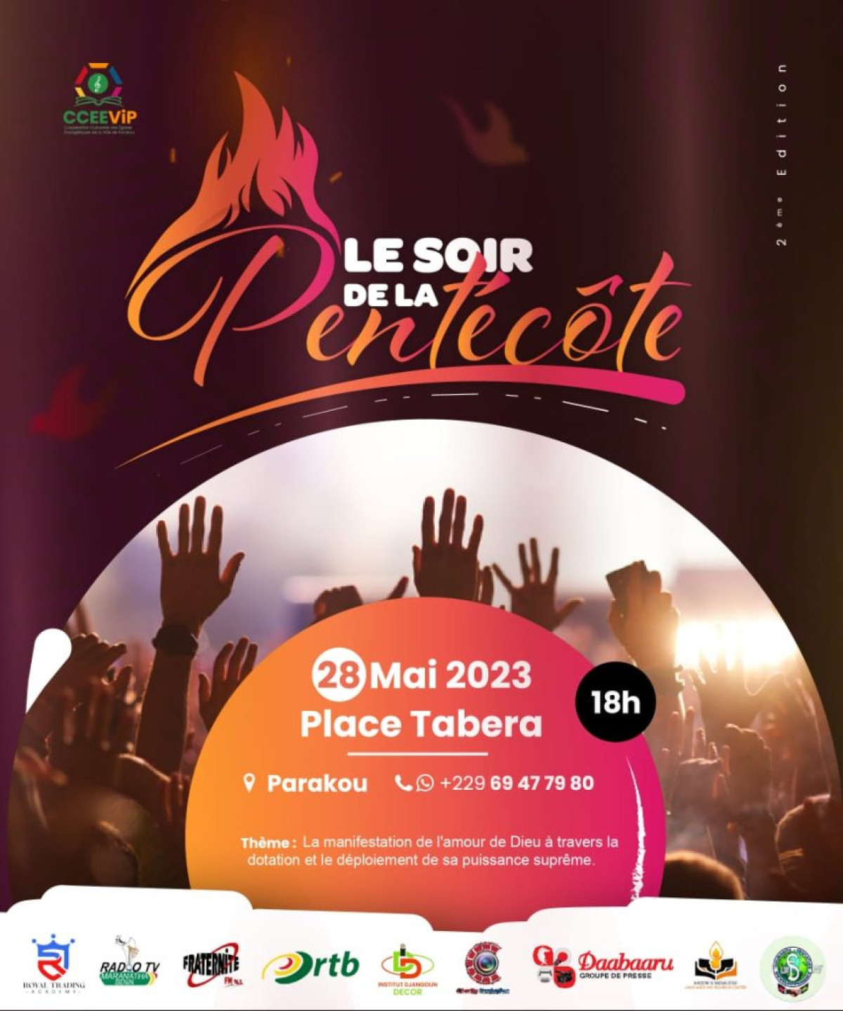 SOIR DE LA PENTECÔTE À PARAKOU : L&rsquo;événement prévu le 28 mai prochain à la place Tabera