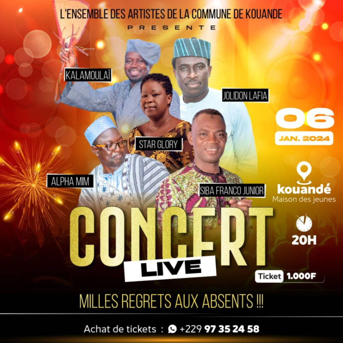 AFIN DE MOBILISER DES RESSOURCES POUR LA CONSTRUCTION DE LA CLÔTURE DU CEG1 : Les artistes de Kouandé en concert le 6 janvier prochain