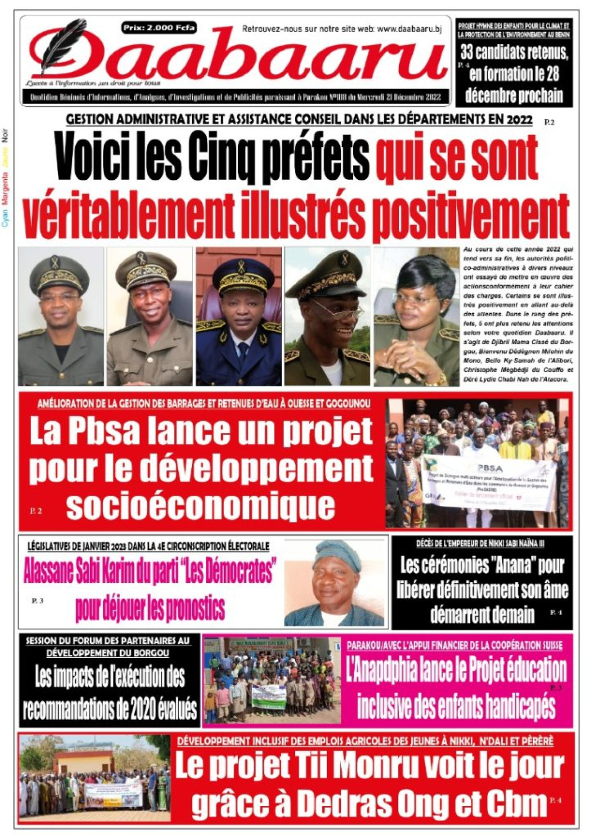 UNE DU MERCREDI 21 DÉCEMBRE 2022