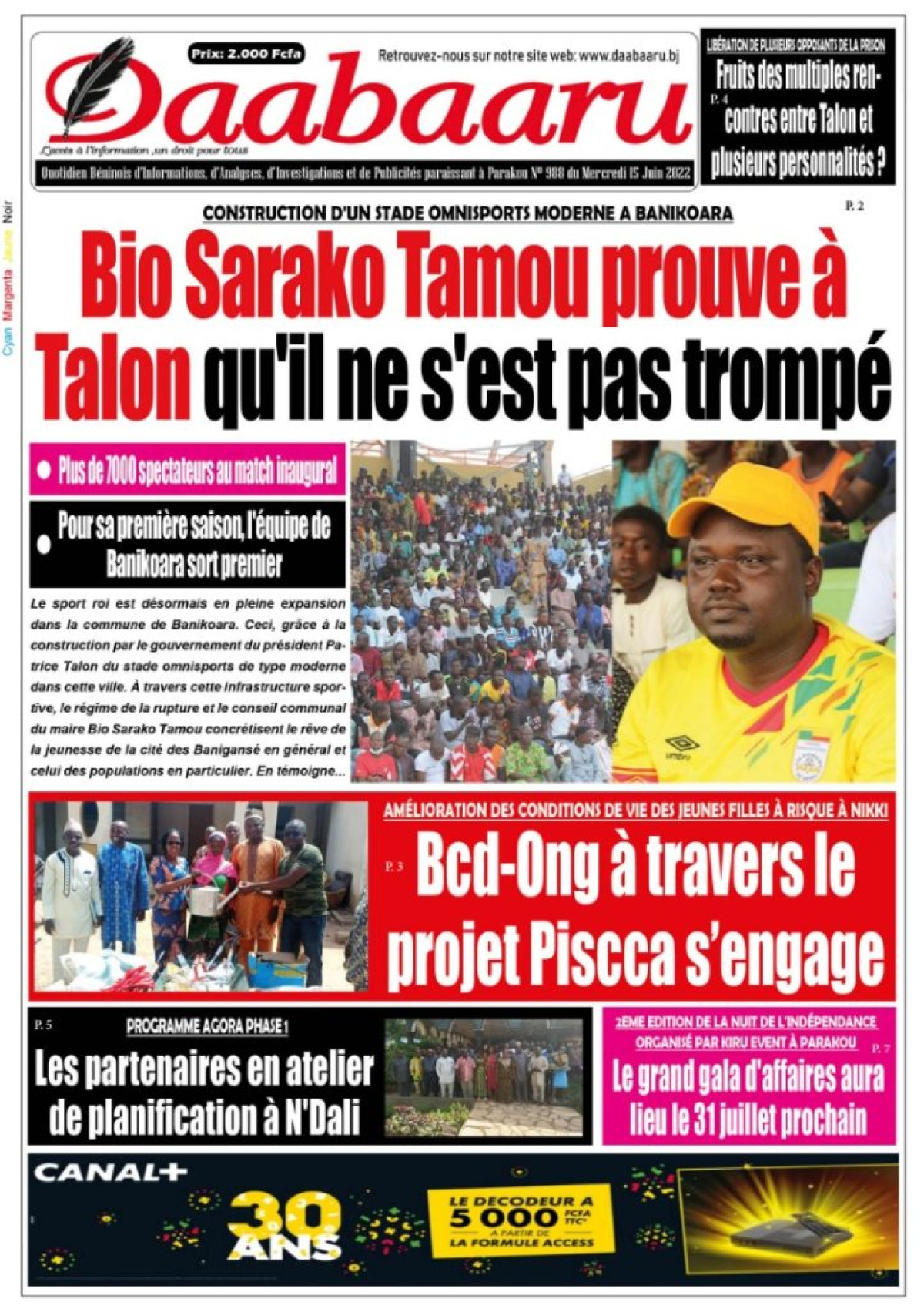 UNE DU MERCREDI 15 JUIN 2022