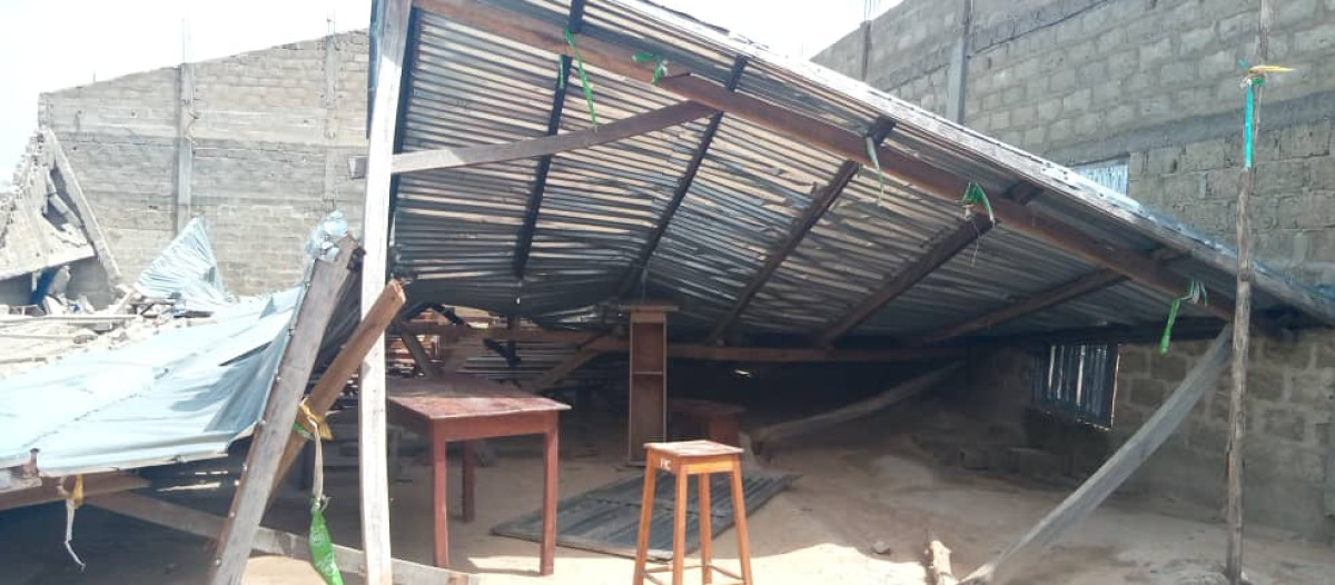 CONSEQUENCES DE LA DERNIERE PLUIE A PARAKOU : L&rsquo;Eglise catholique de Thian endommagée