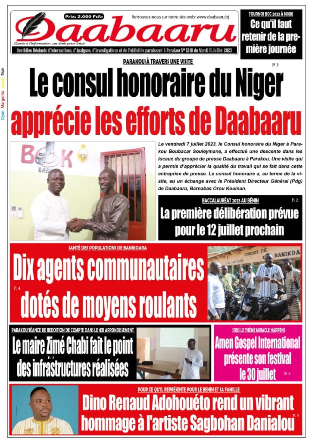 UNE DU MARDI 11 JUILLET 2023