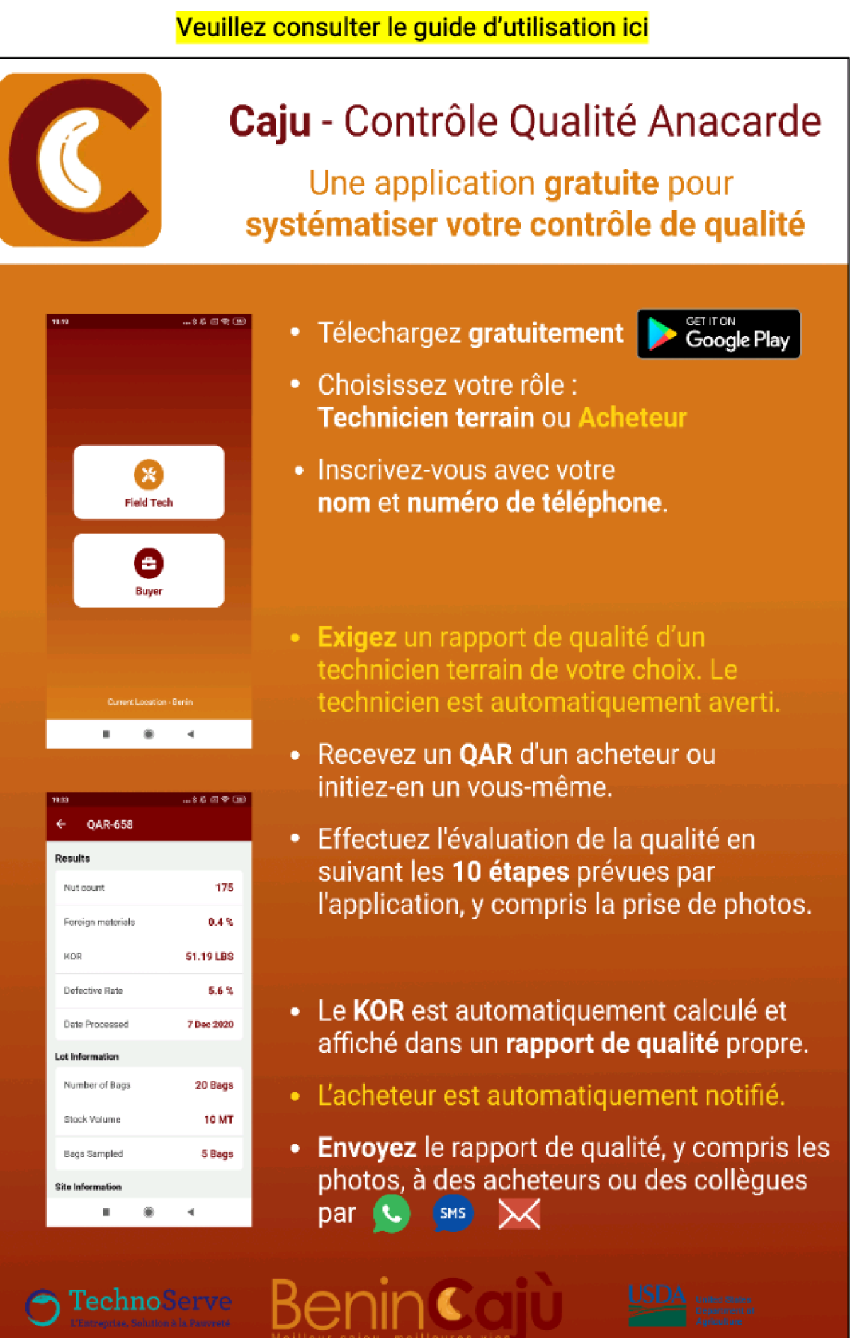 FILIERE ANACARDE AU BÉNIN : L&rsquo;application « Caju » pour évaluer la qualité des amandes