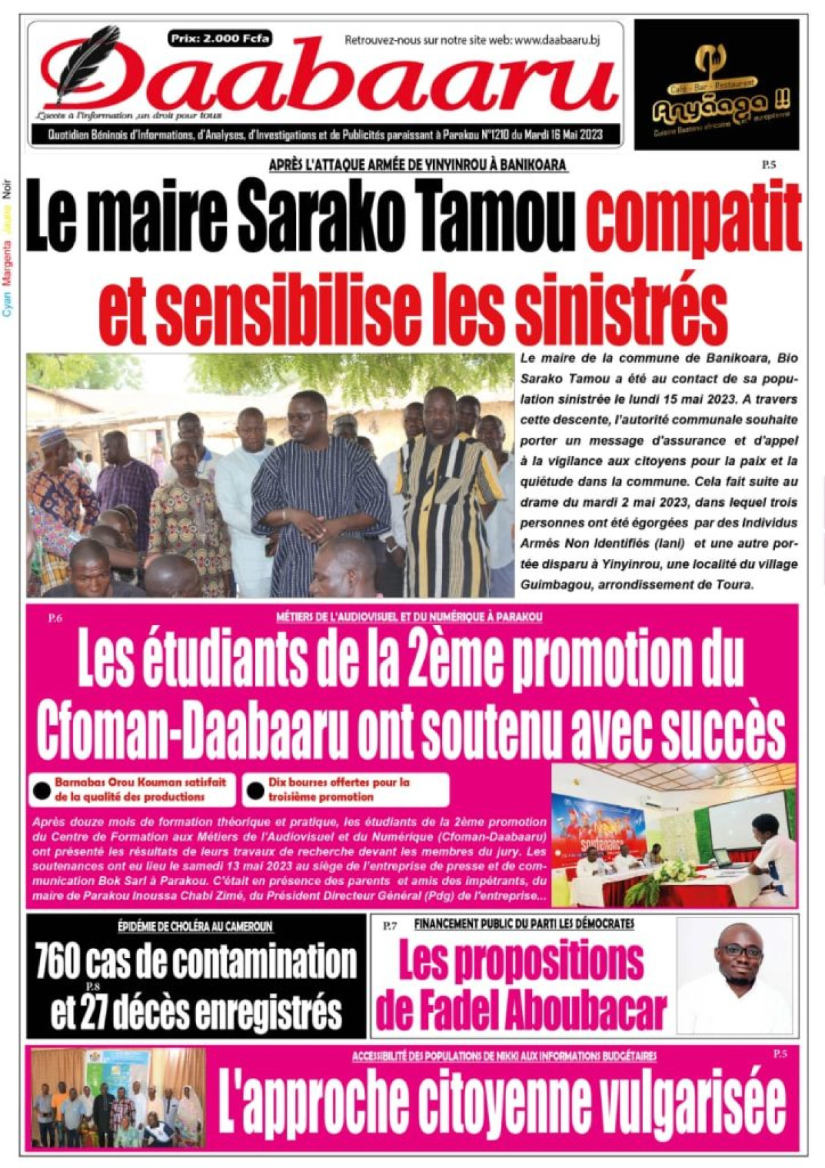 UNE DU MARDI 16 MAI 2023