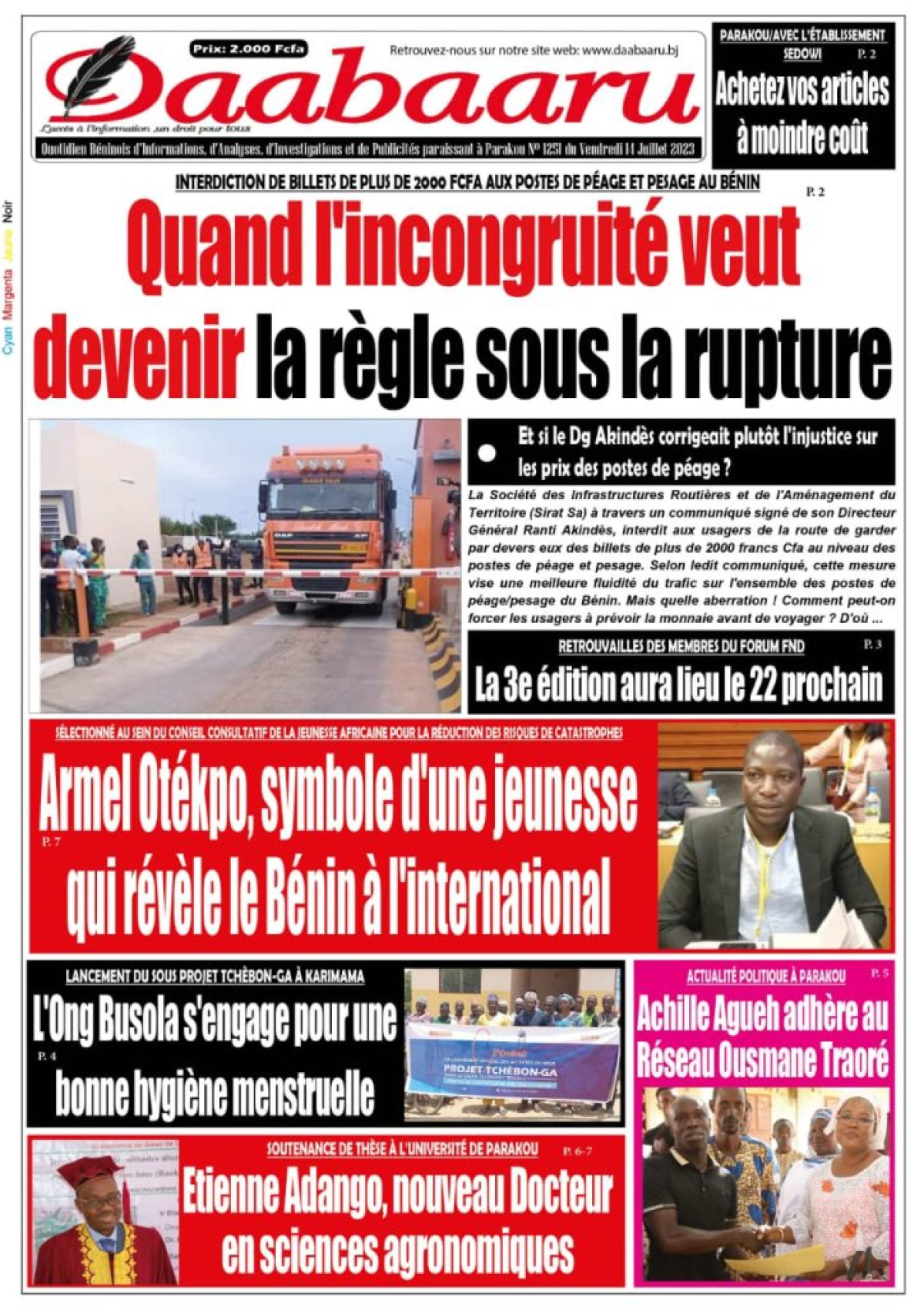 UNE DU VENDREDI 14 JUILLET 2023