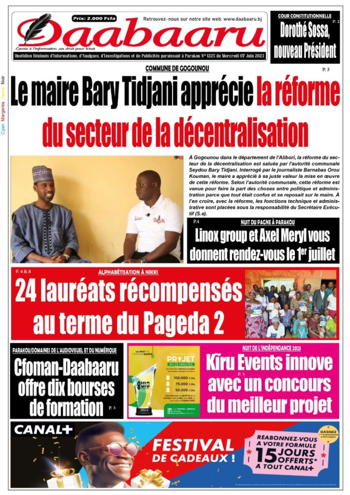 UNE DU MERCREDI 7 JUIN 2023