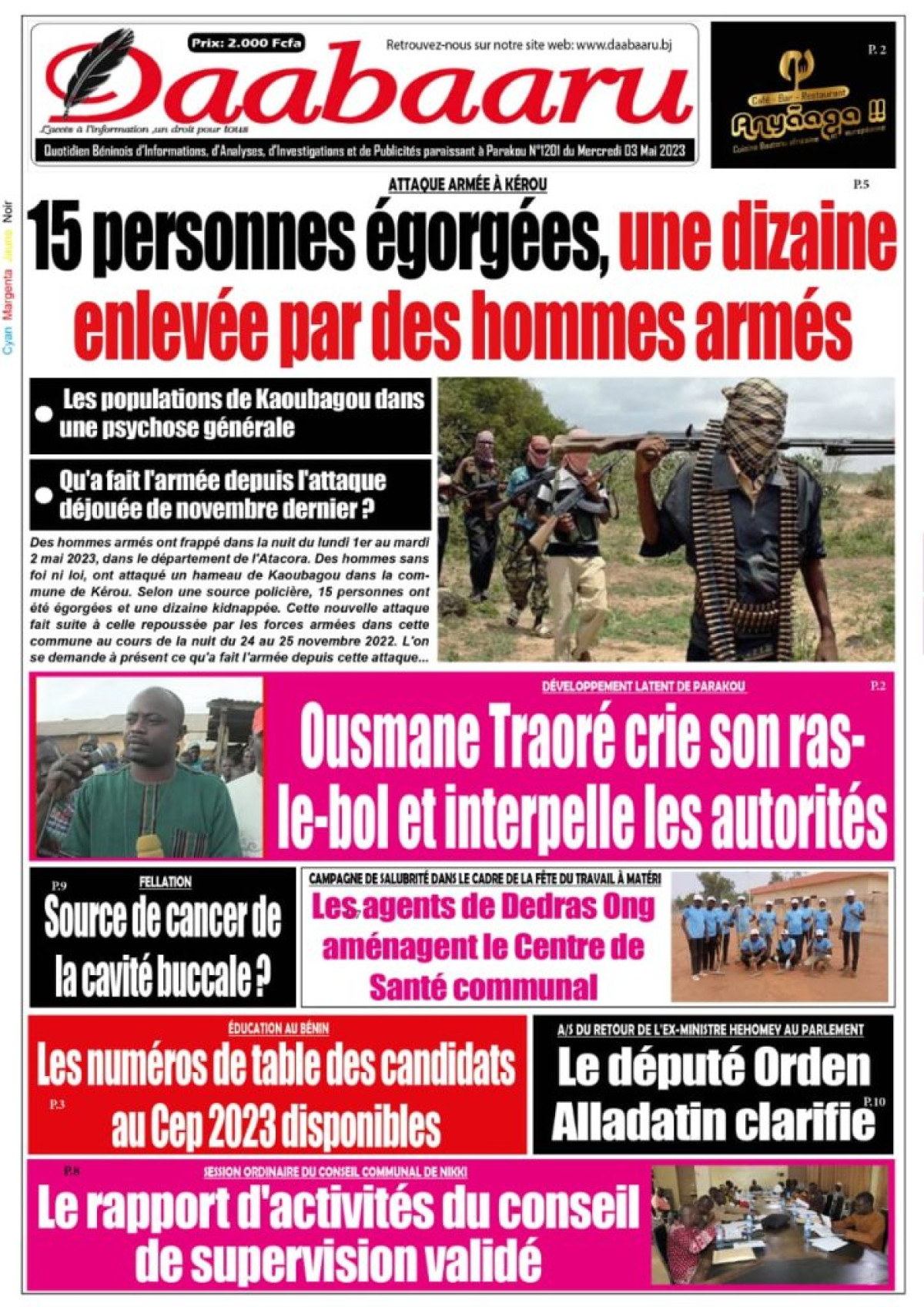 UNE DU MERCREDI 3 MAI 2023