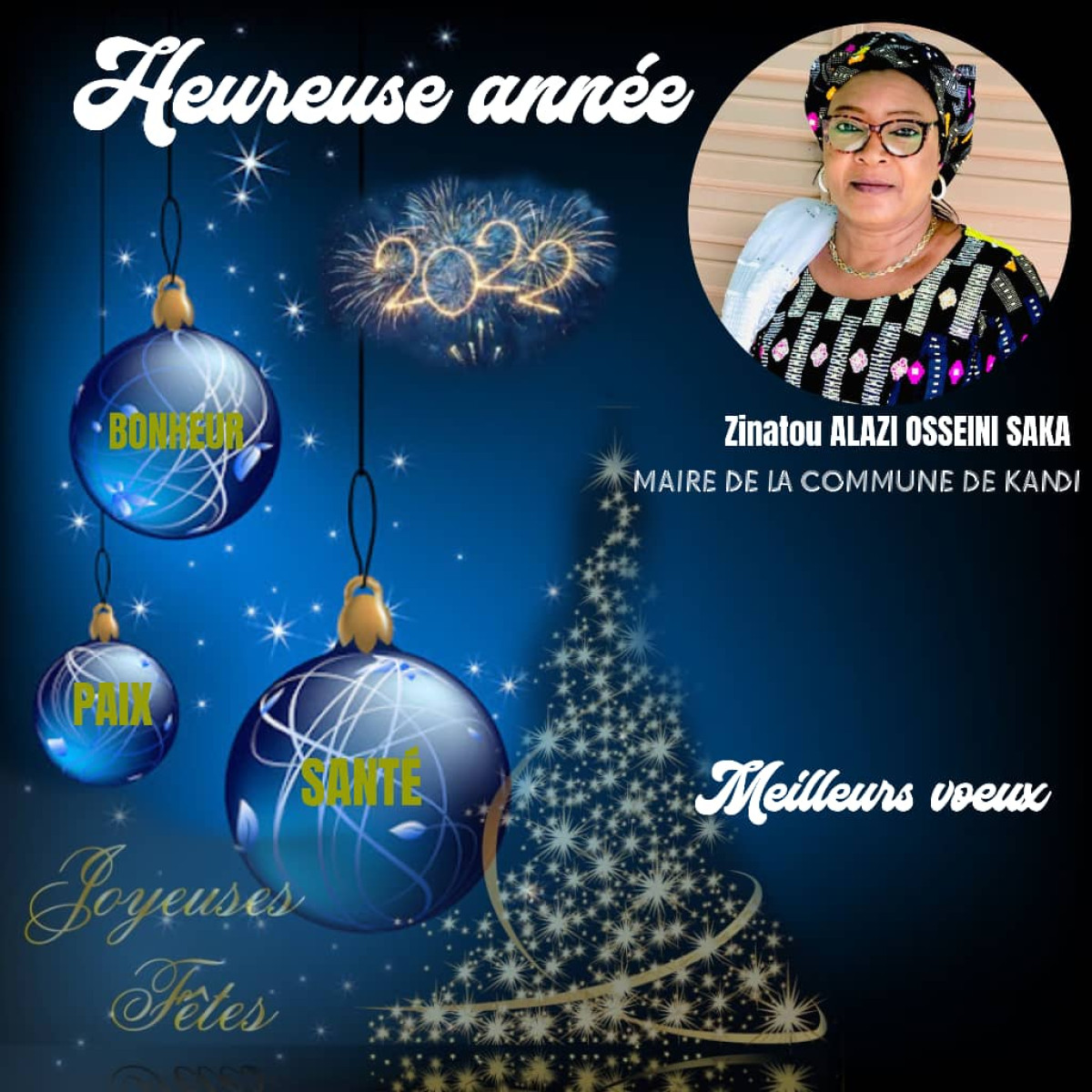 NOUVELLE ANNÉE 2022 : L&rsquo;adresse du maire Zinatou Osséini aux populations de Kandi