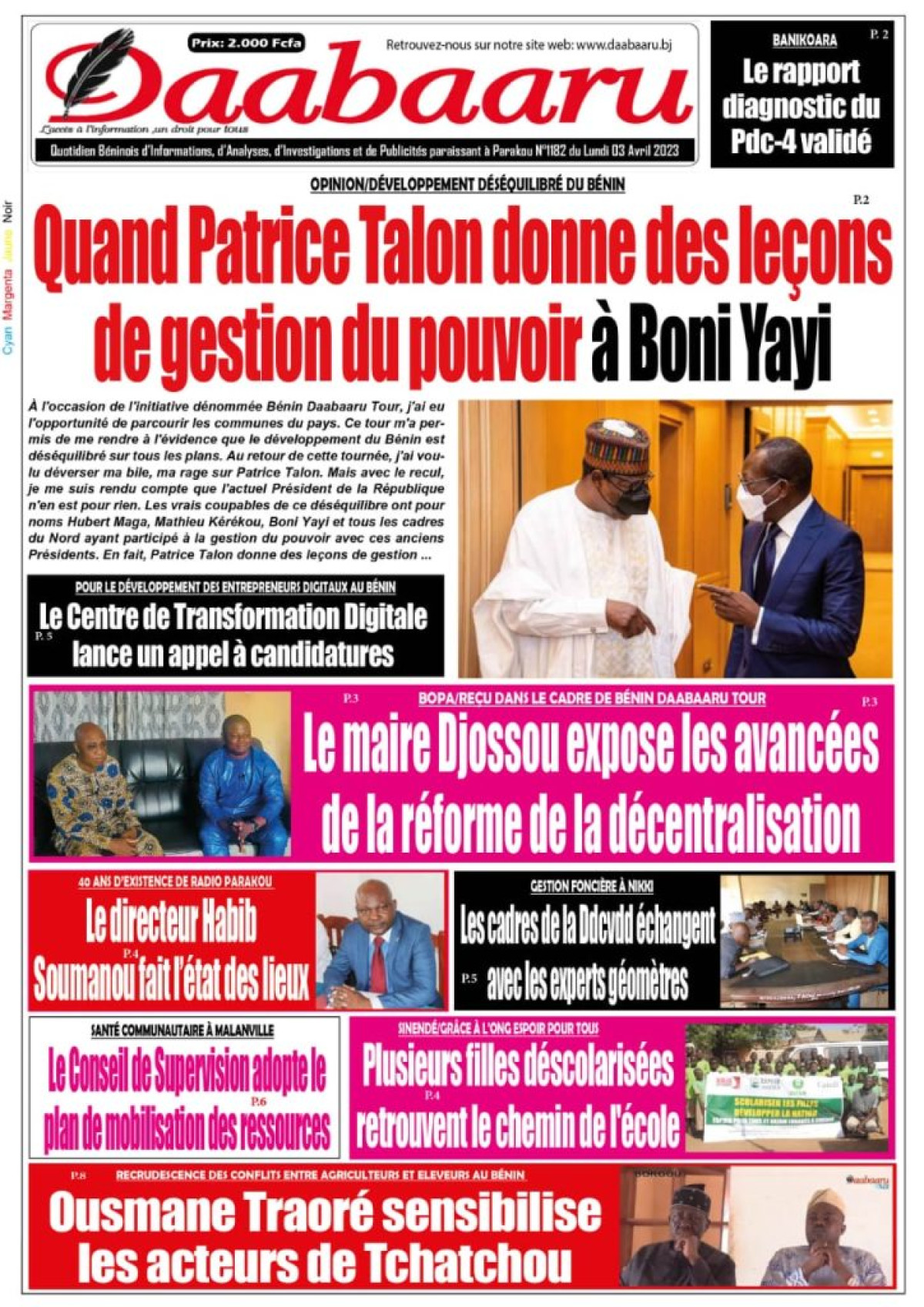 UNE DU LUNDI 3 AVRIL 2023