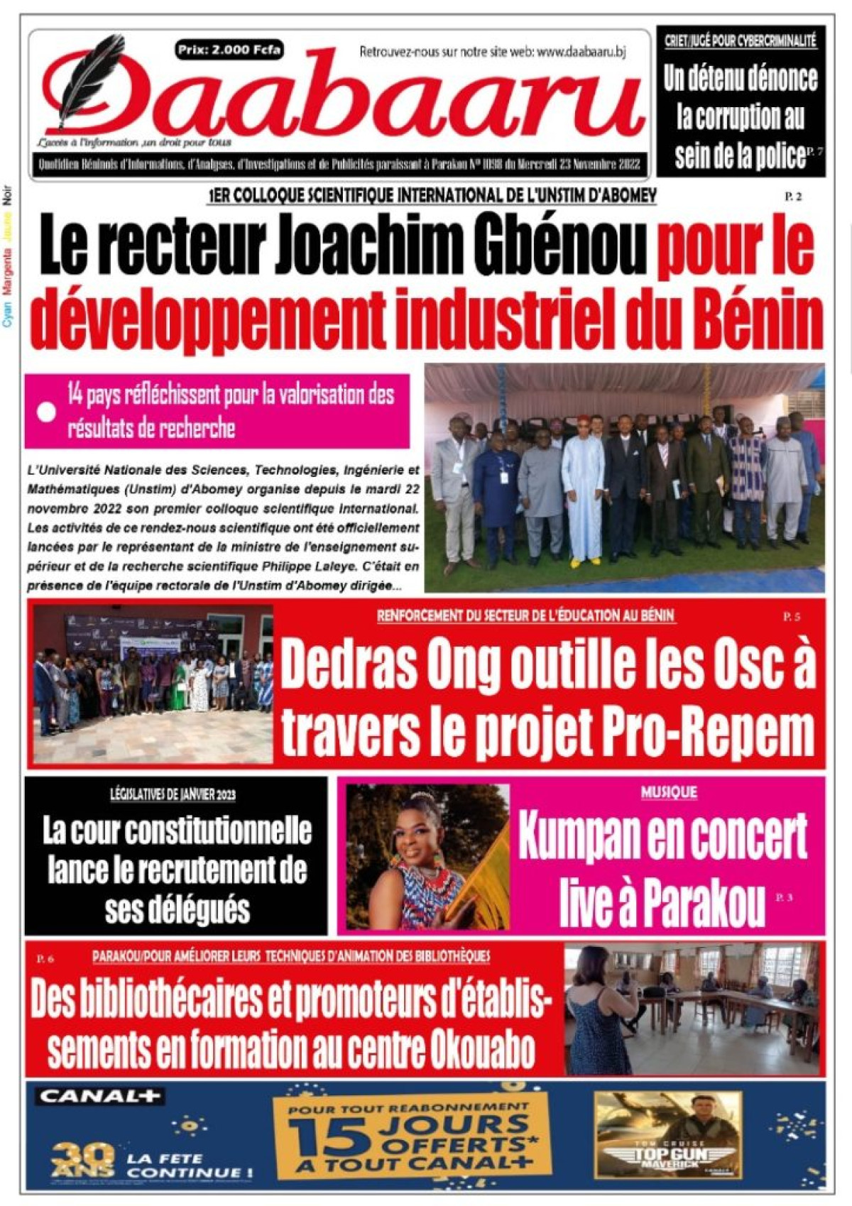 UNE DU MERCREDI 23 NOVEMBRE 2022