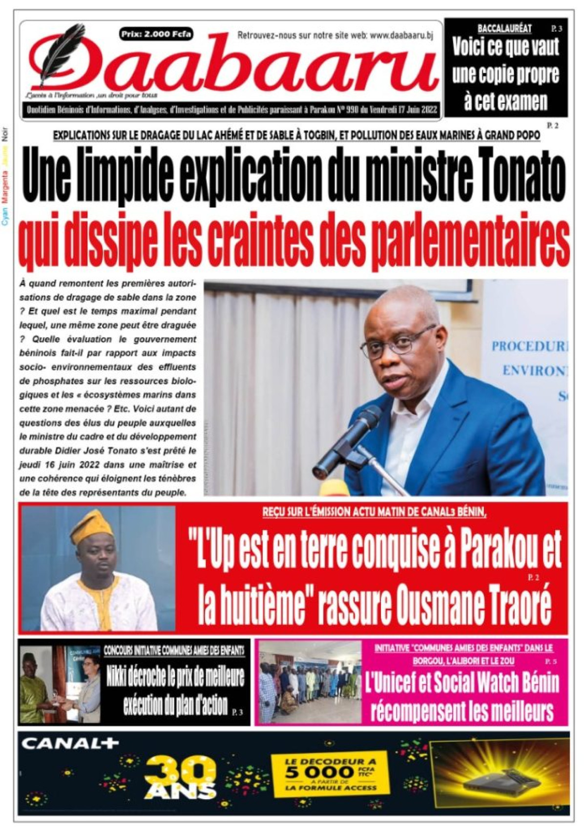 UNE DU VENDREDI 17 JUIN 2022