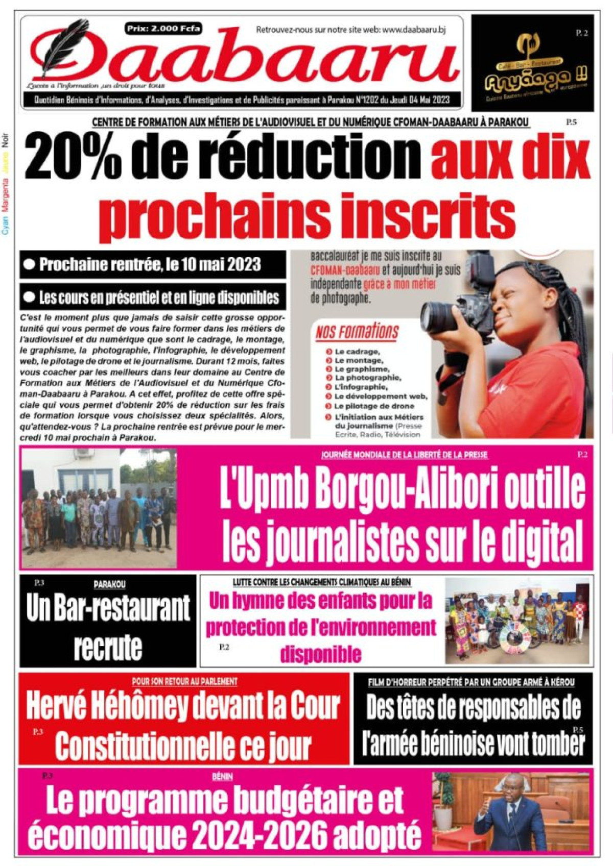 UNE DU JEUDI 4 MAI 2023