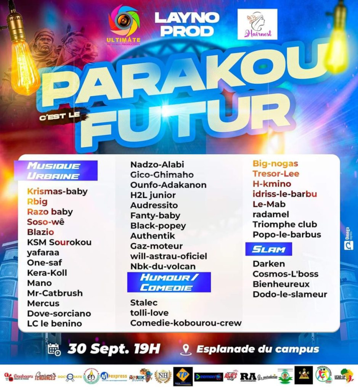 ÉVÉNEMENT « PARAKOU C&rsquo;EST LE FUTUR » : Un spectacle inédit de Layno Prod ce samedi 30 septembre au campus