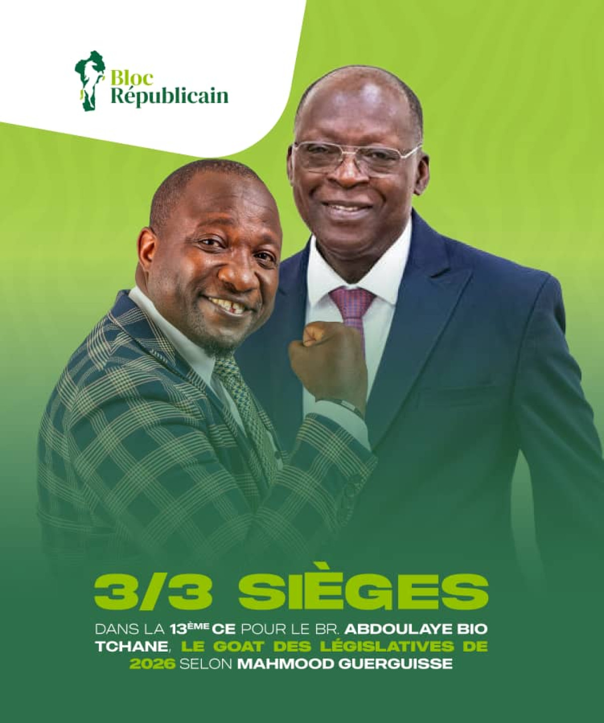 Pour avoir obtenu 3 sièges sur 3 dans sa circonscription électorale: Abt désigné soulier d'or des législatives par Guerguisse Mahmood