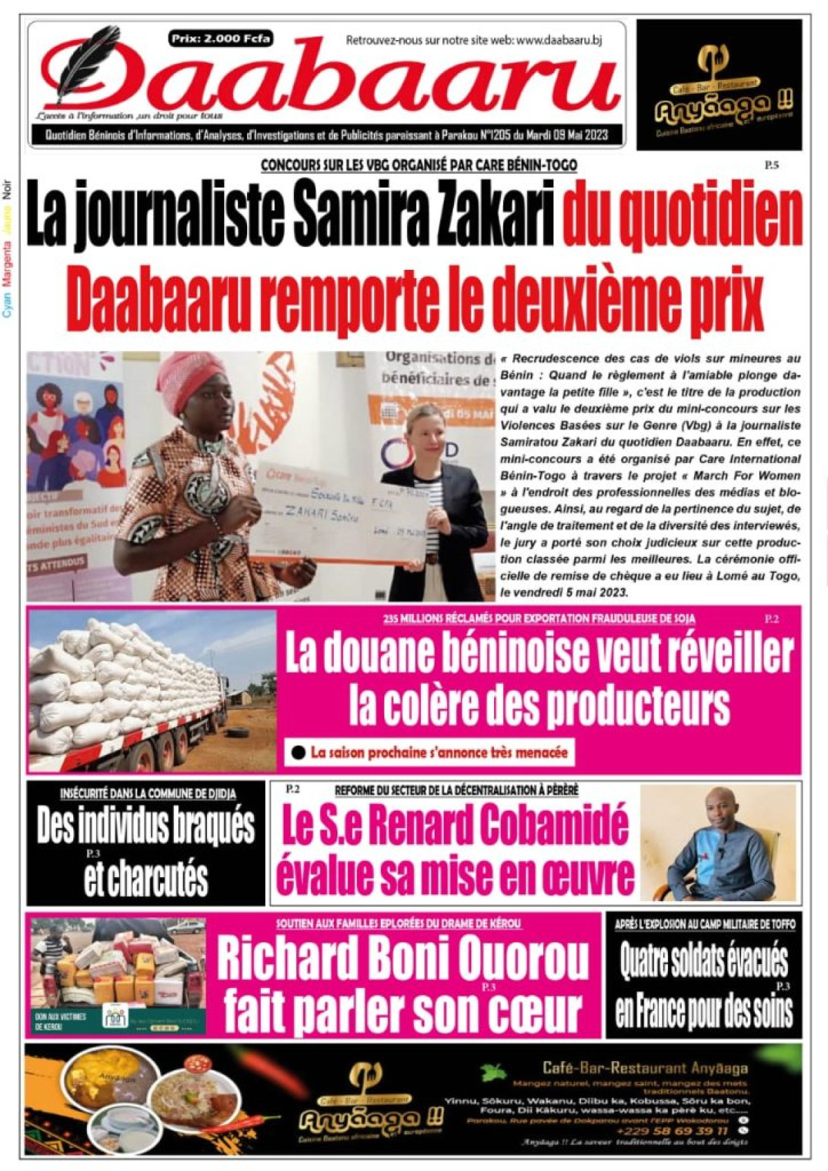 UNE DU MARDI 9 MAI 2023