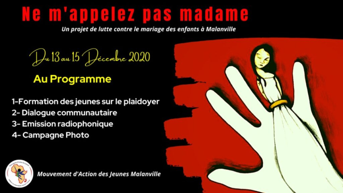 LUTTE CONTRE LE MARIAGE DES ENFANTS À MALANVILLE  : Le Mouvement d&rsquo;Action des Jeunes senbilise les populations demain