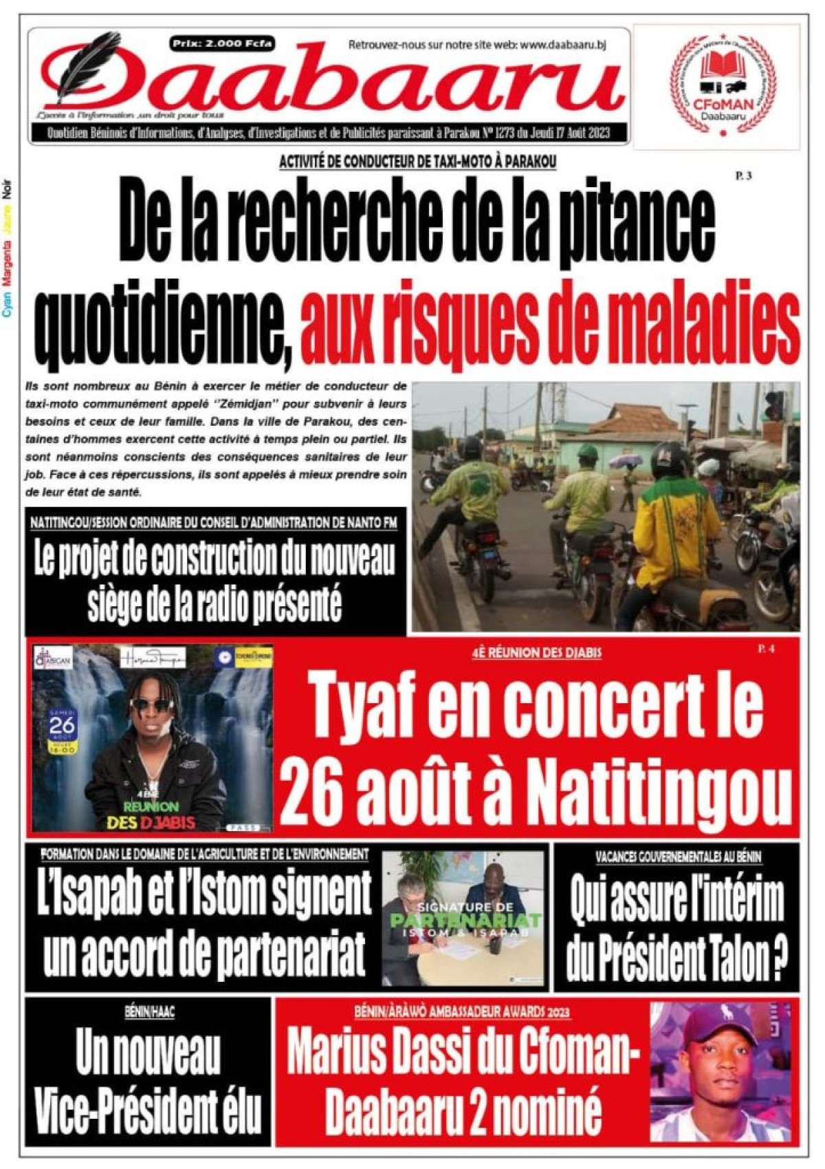 UNE DU JEUDI 17 AOÛT 2023