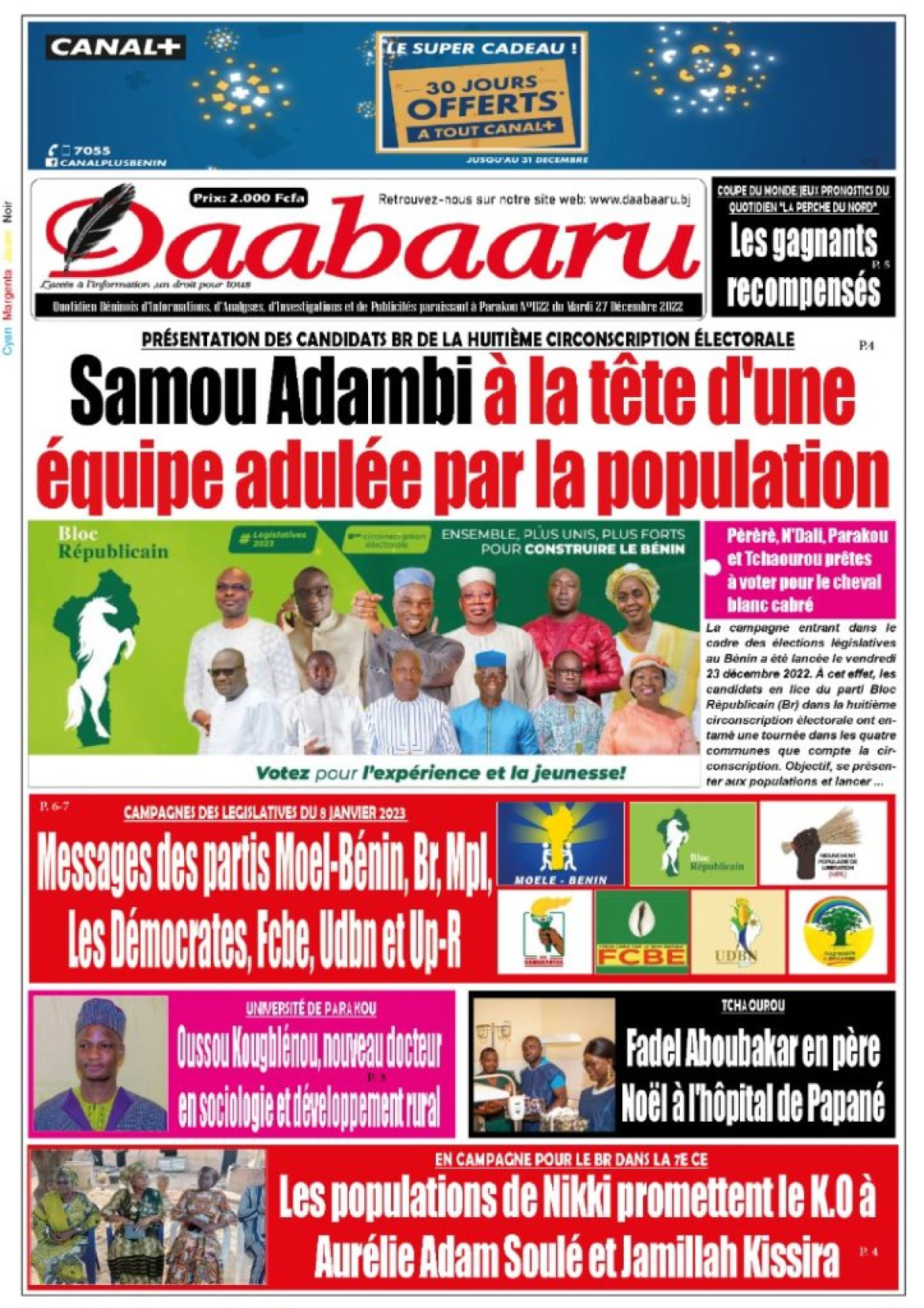 UNE DU MARDI 27 DÉCEMBRE 2022