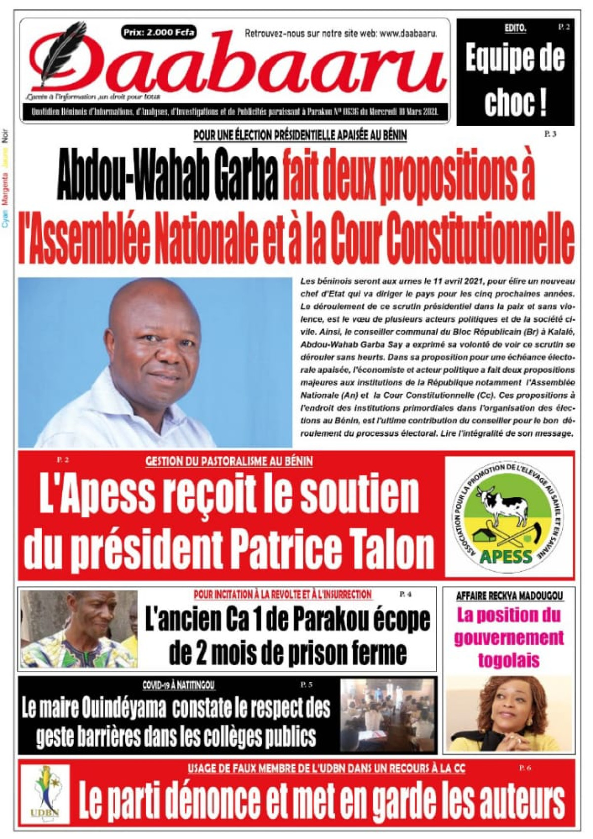 Parution du mercredi 10 mars 2021