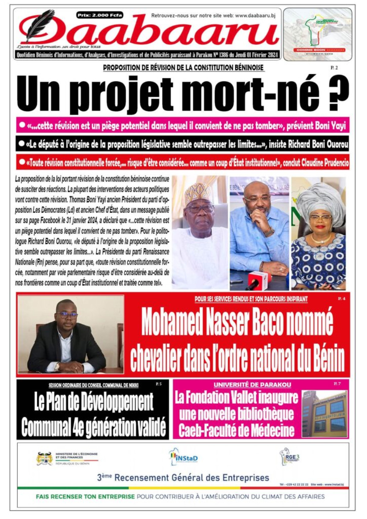 Parution du jeudi