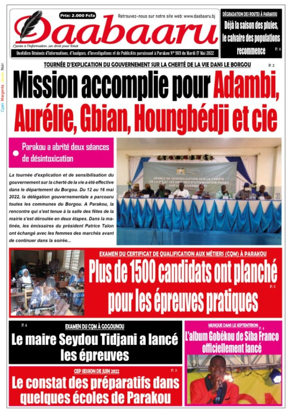 UNE DU MARDI 17 MAI 2022