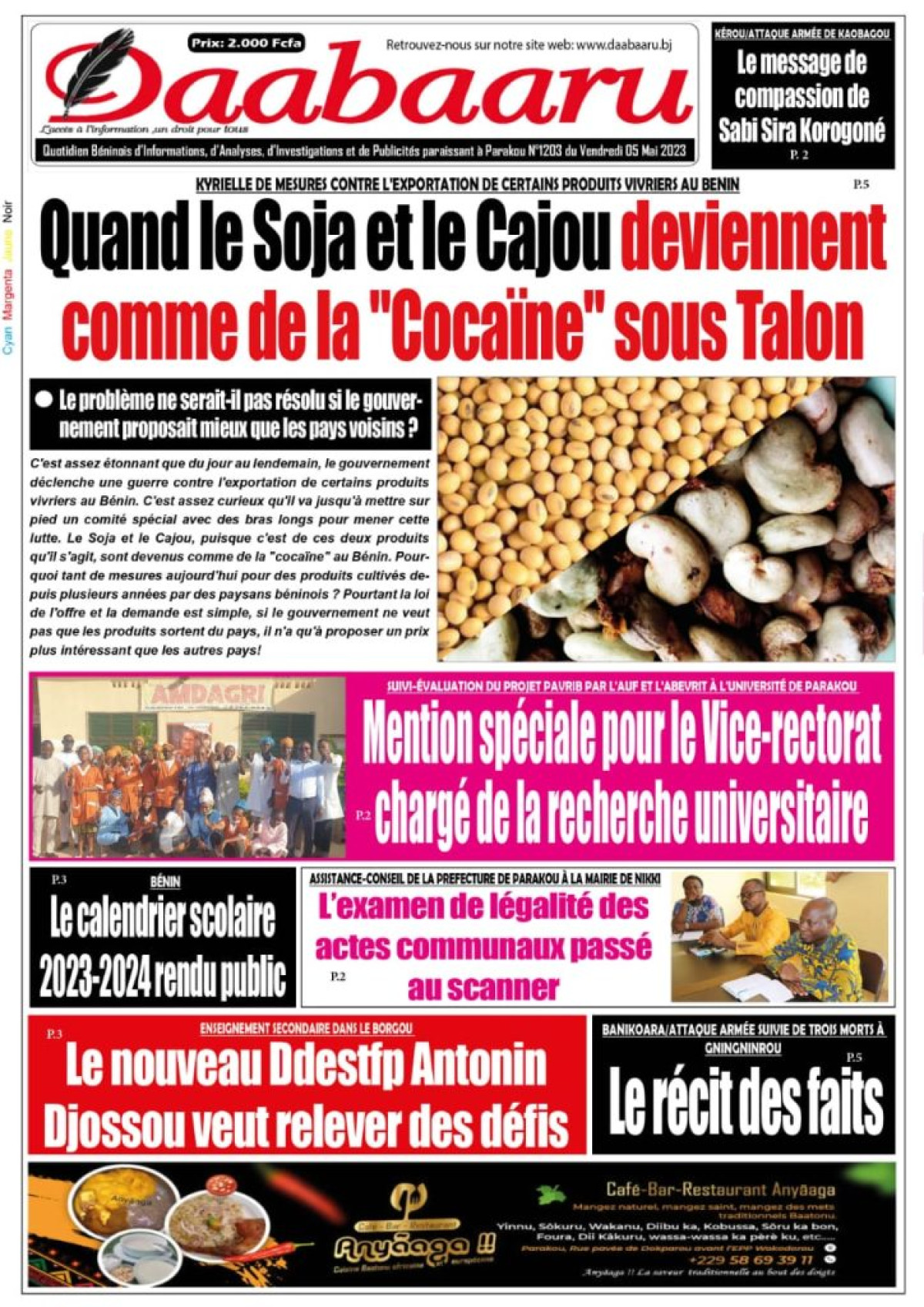 UNE DU VENDREDI 5 MAI 2023