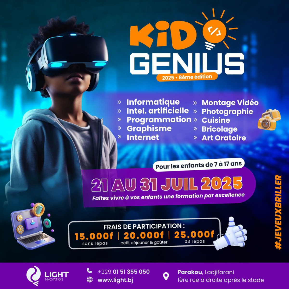 Parakou/Huitième édition de « Kid genius »: Light Innovation initie vos enfants aux numériques 