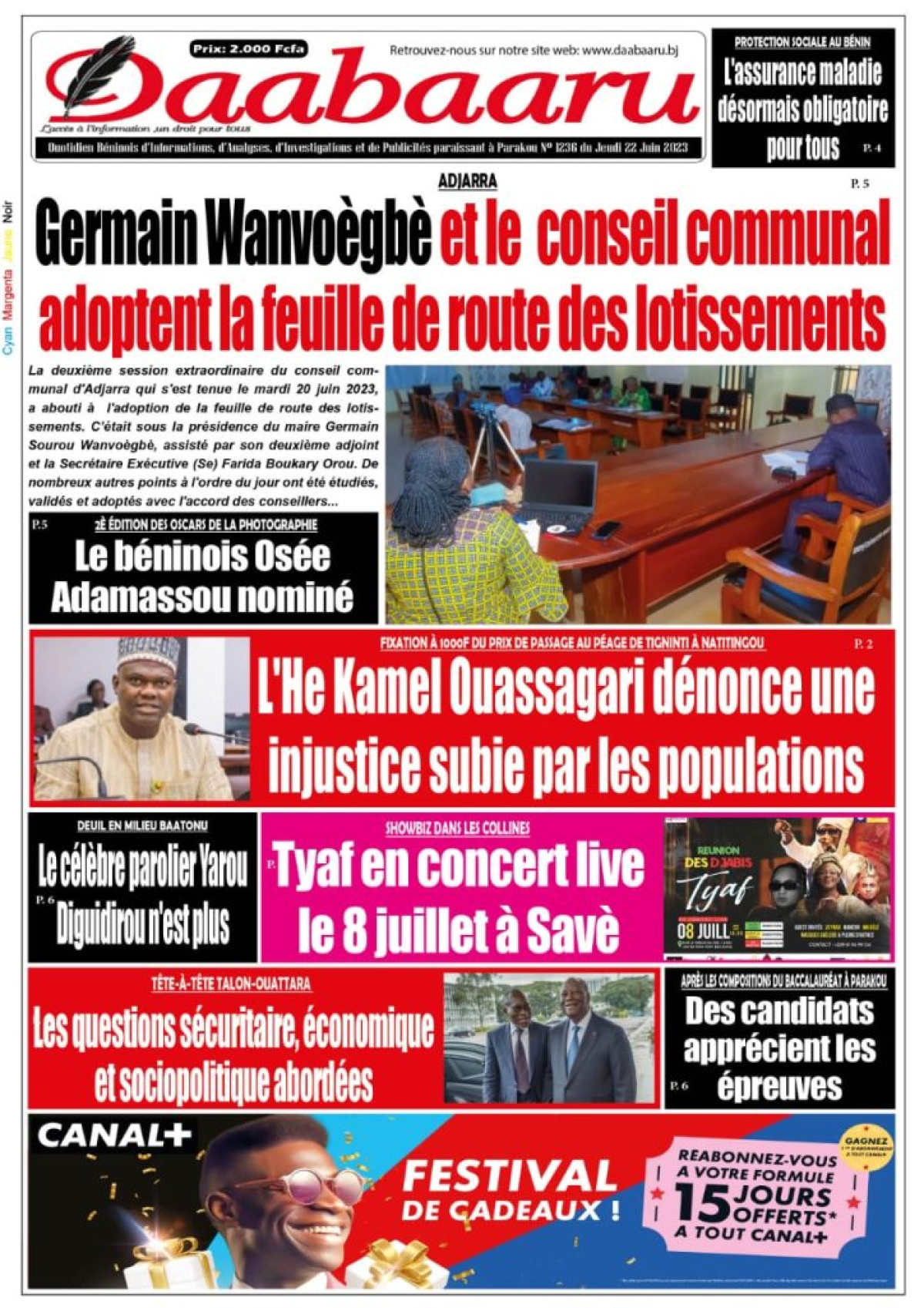 UNE DU JEUDI 22 JUIN 2023