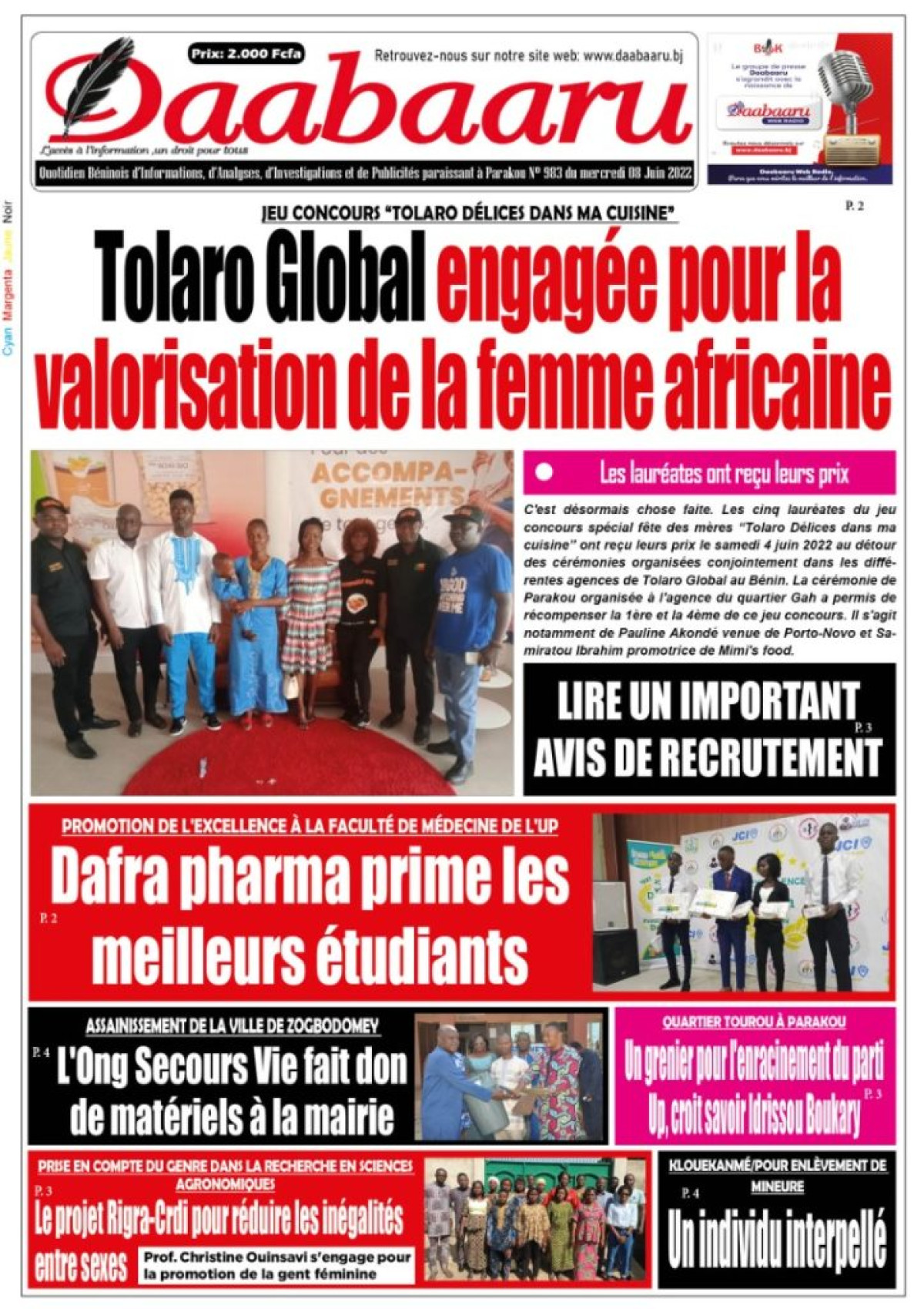 UNE DU MERCREDI 8 JUIN 2022