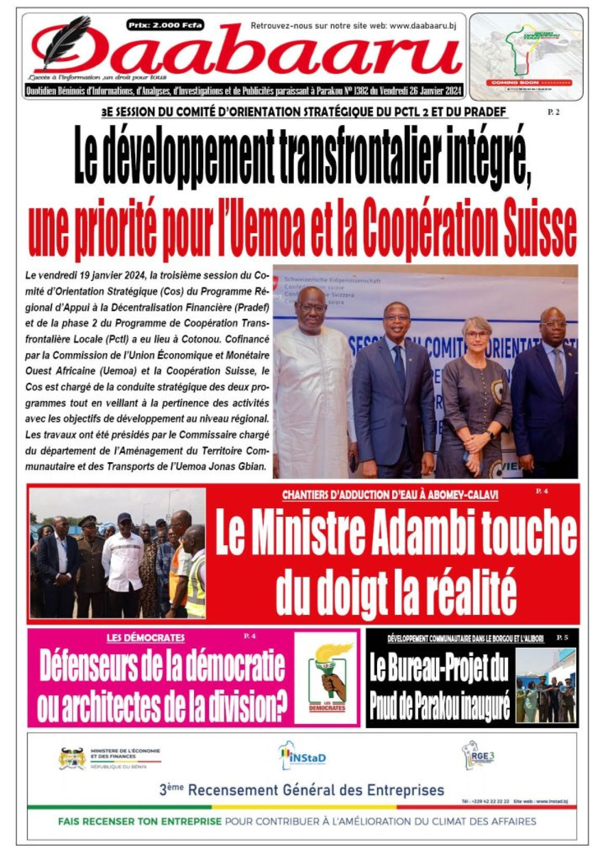 Parution du vendredi 26 janvier 2024