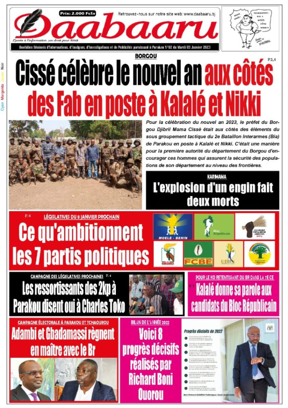 UNE DU MARDI 3 JANVIER 2023