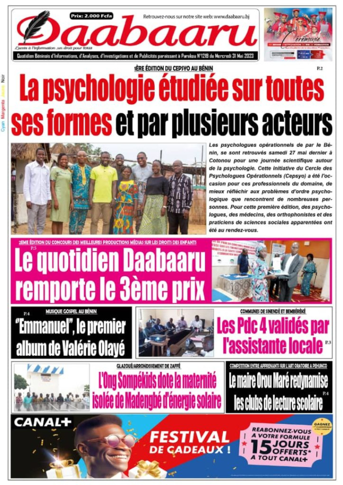 UNE DU MERCREDI 31 MAI 2023