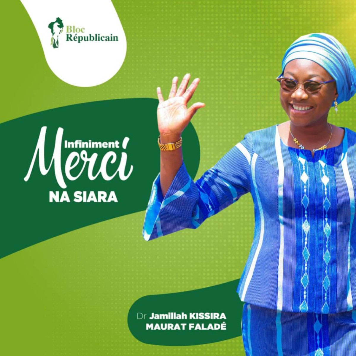 BÉNIN/APRÈS LA PROCLAMATION DES RÉSULTATS DÉFINITIFS : Jamillah Kissira remercie les militants et sympathisants du Br pour le combat