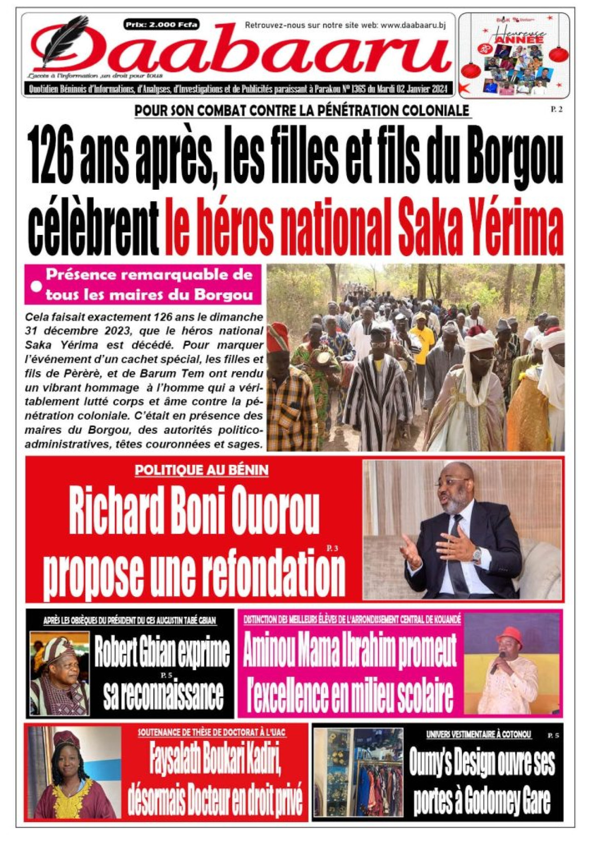 Parution du mardi 02 janvier 2024