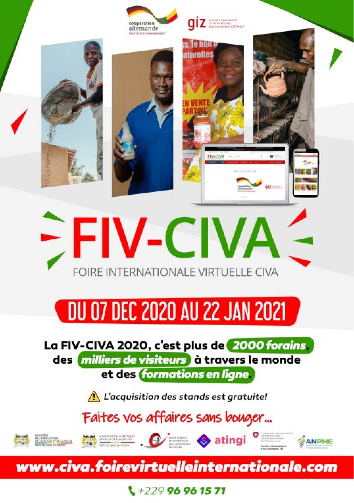 FOIRE INTERNATIONALE VIRTUELLE DES CENTRES D’INNOVATIONS VERTES POUR LE SECTEUR AGROALIMENTAIRE (Fiv-Civa 2020) : Les hostilités déjà lancées . Rendez-vous sur www.civa.foirevirtuelleinternationale.com