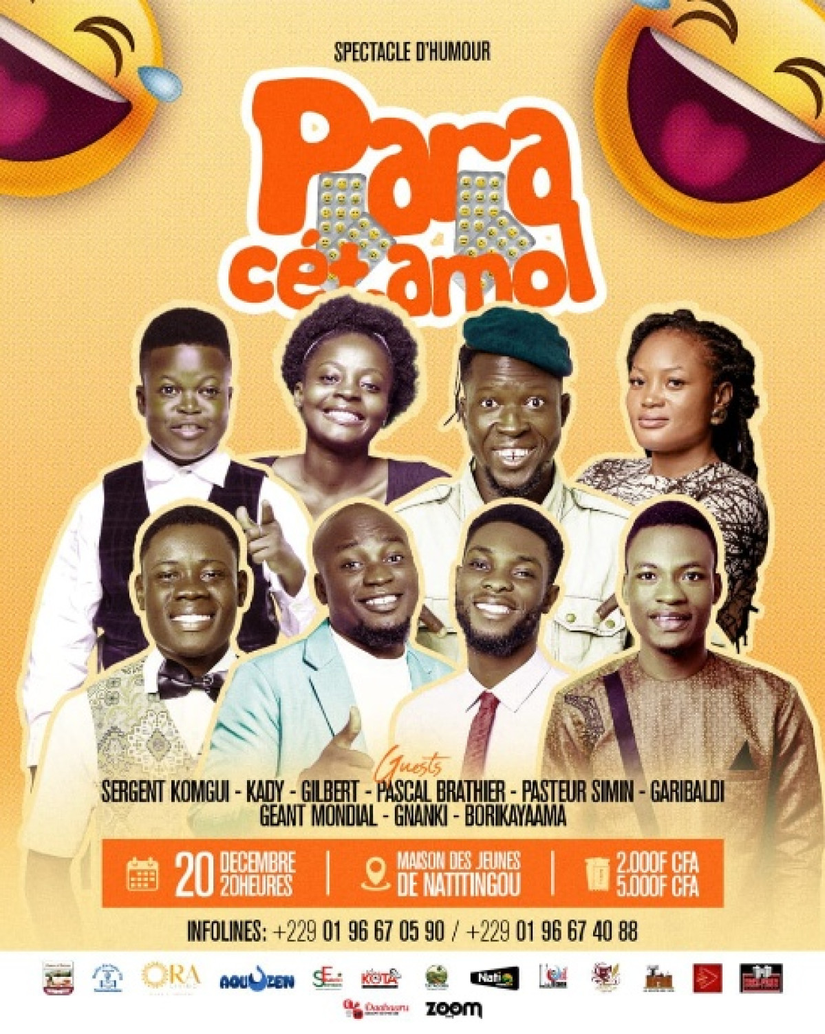 Spectacle fou rire "Paracétamol" à Natitingou: huit géants de l'humour béninois en prestation le 20 décembre