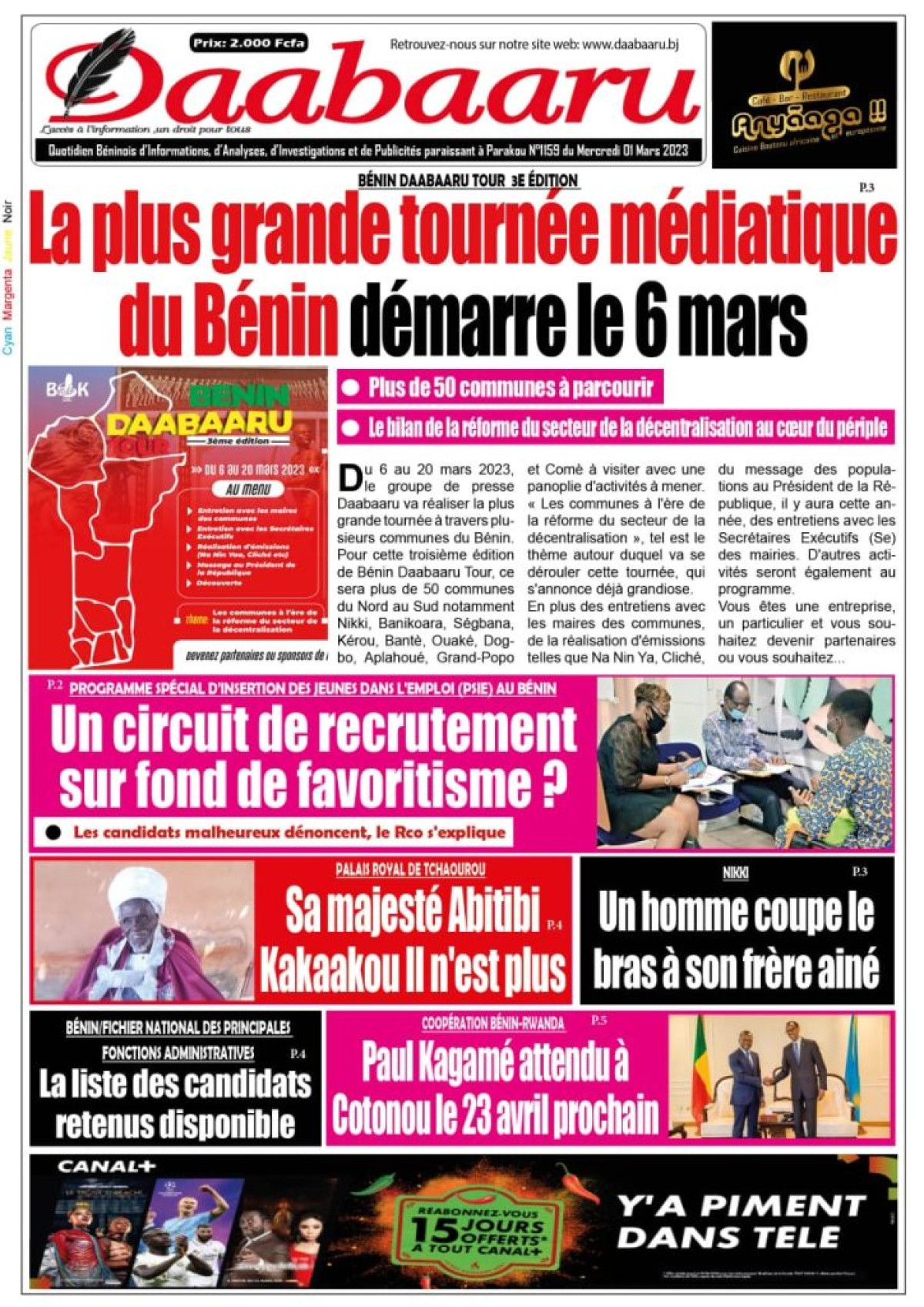 UNE DU 1ER MARS 2023