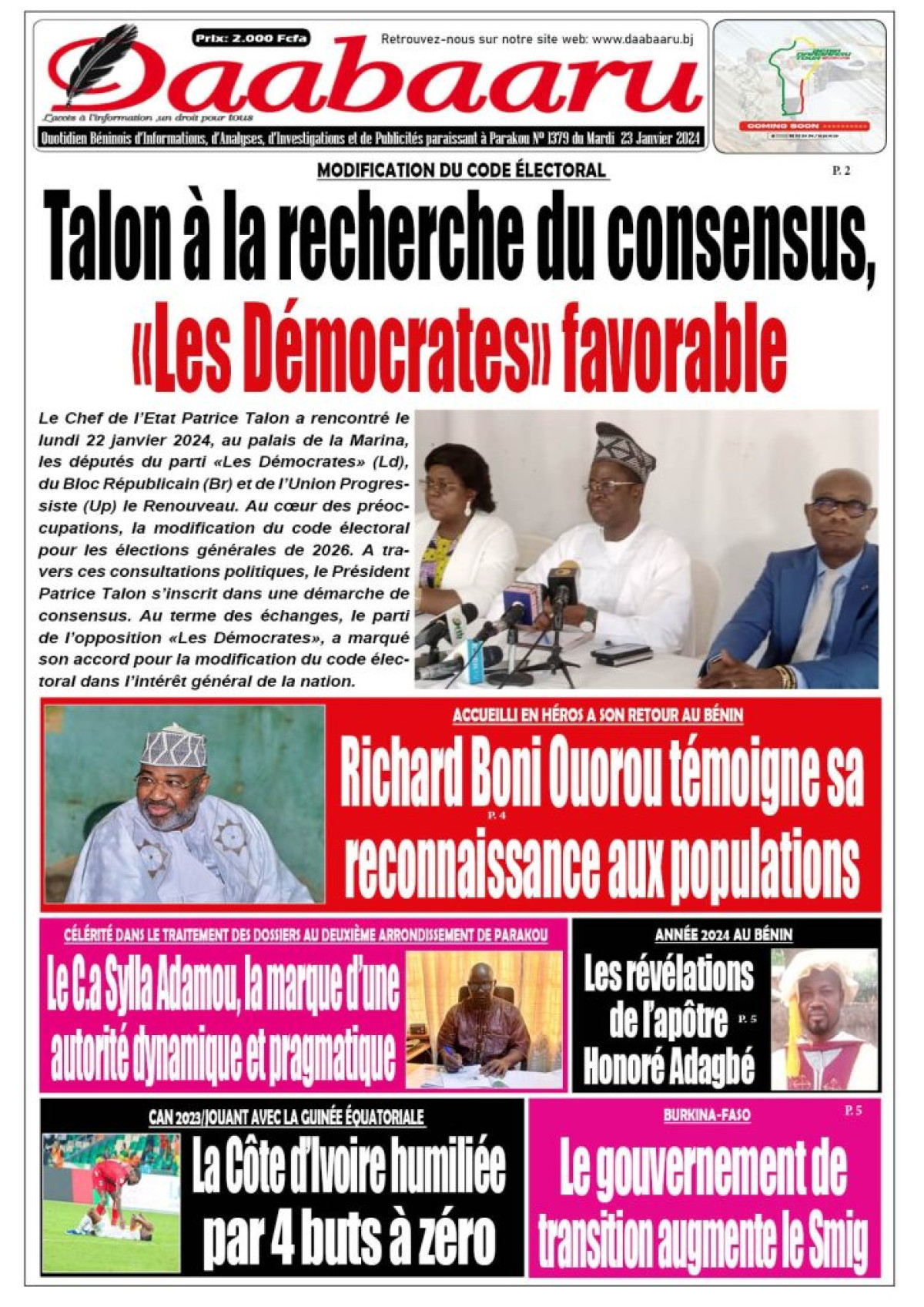 Mardi 23 janvier 2024