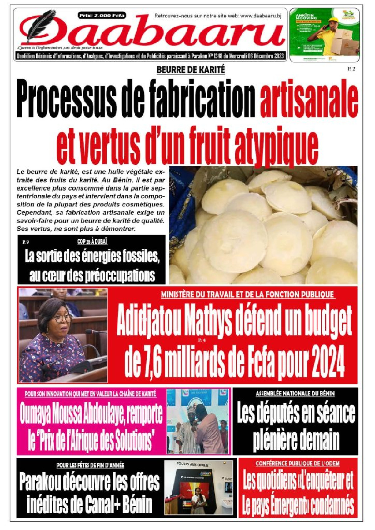 Parution du mercredi 06 décembre 2023