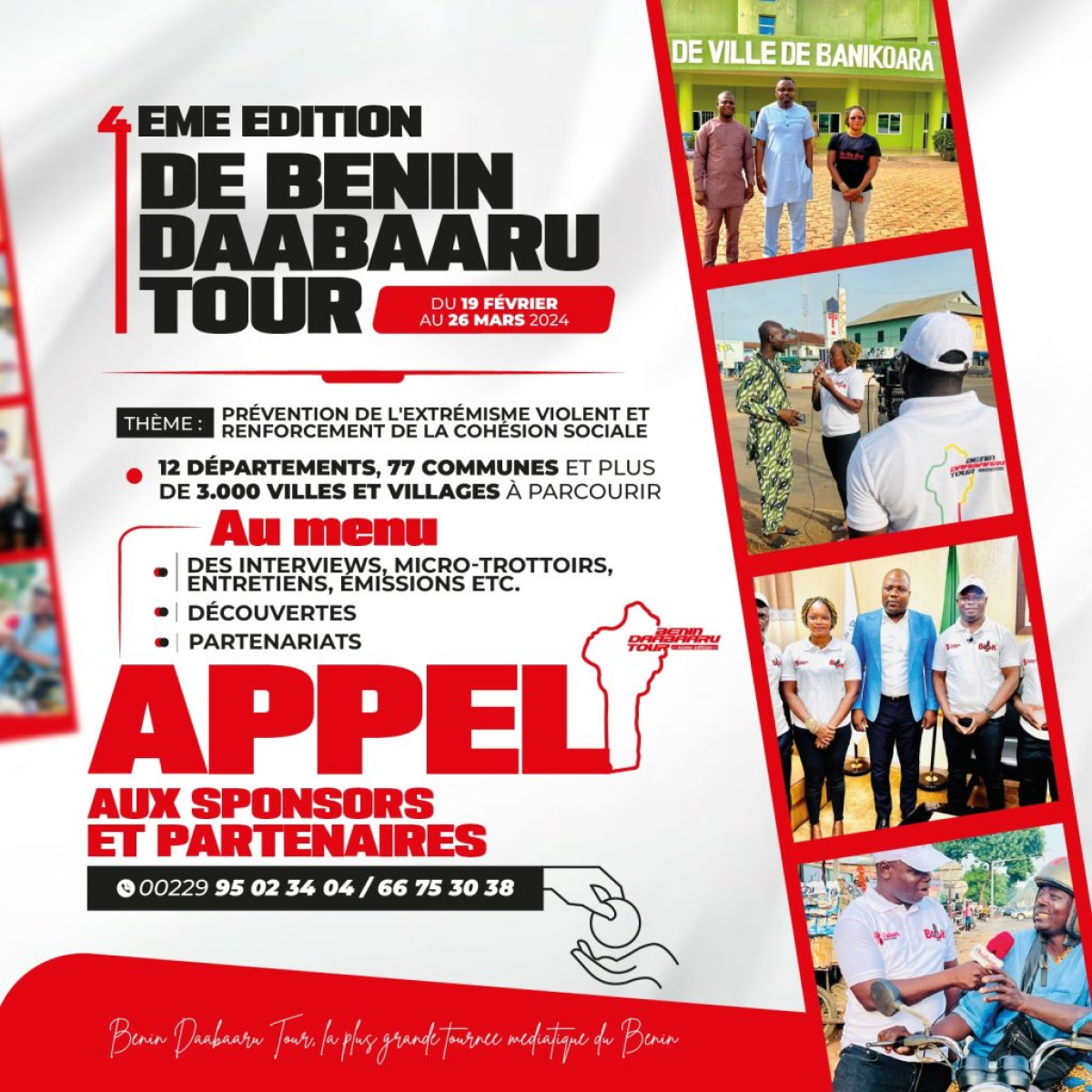 4E ÉDITION DE BÉNIN DAABAARU TOUR : L&rsquo;appel aux sponsors et partenaires lancé