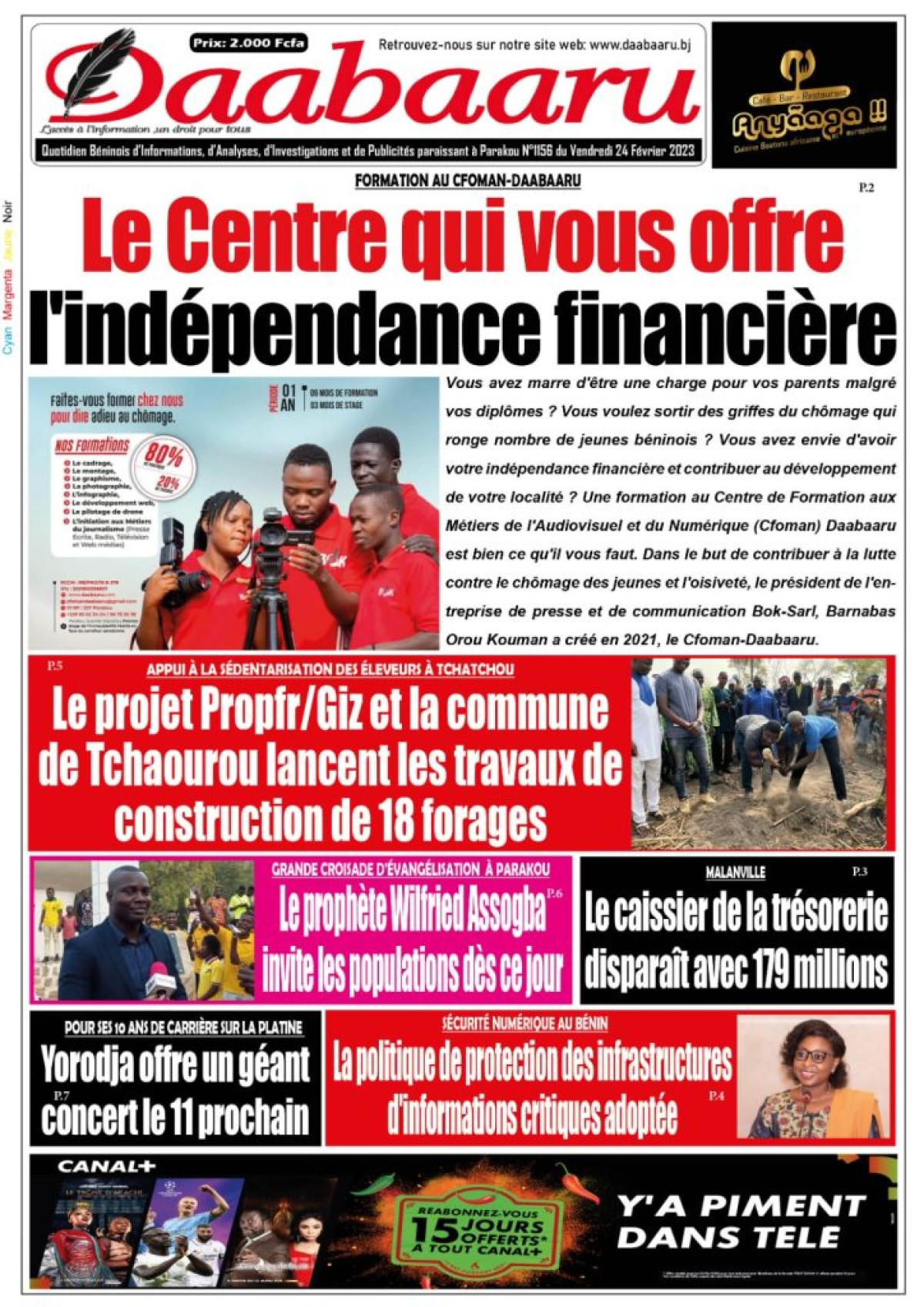 UNE DU VENDREDI 24 FÉVRIER 2023