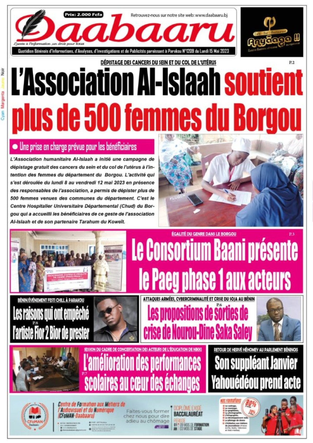 UNE DU LUNDI 15 MAI 2023