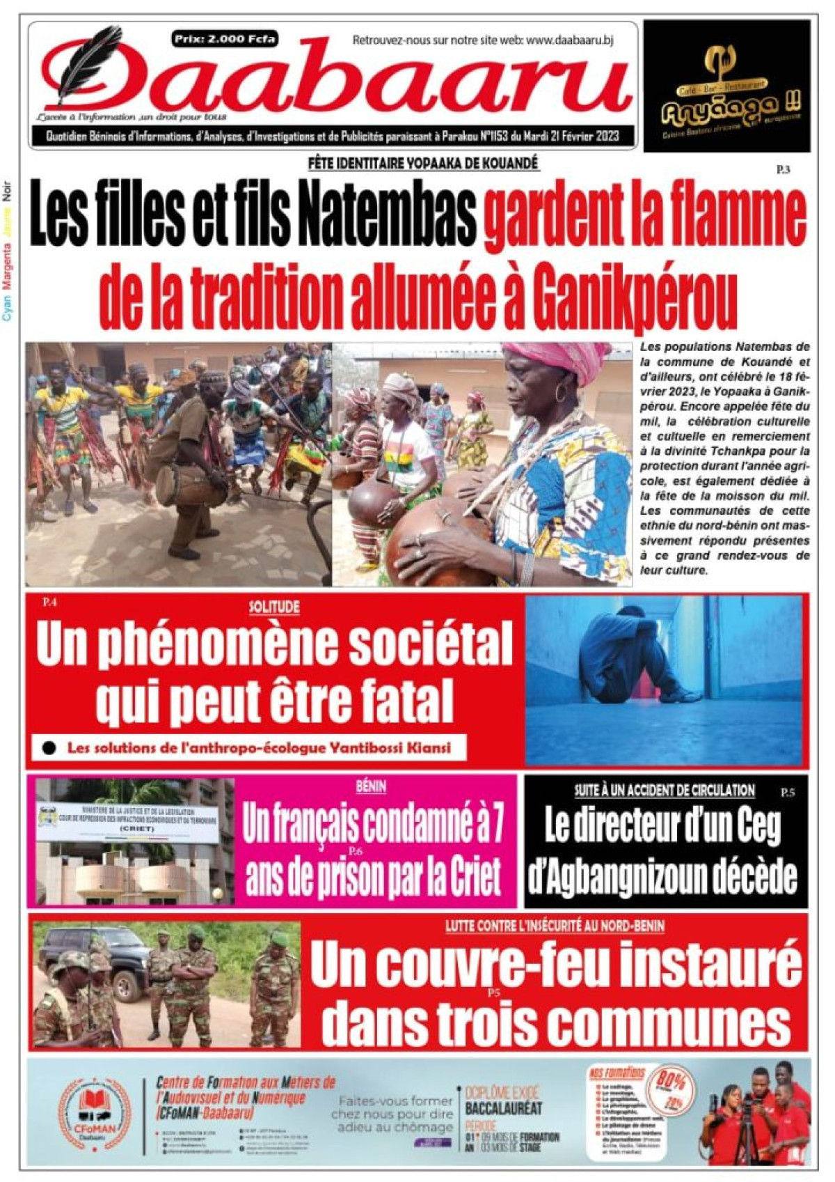 UNE DU MARDI 21 FÉVRIER 2023